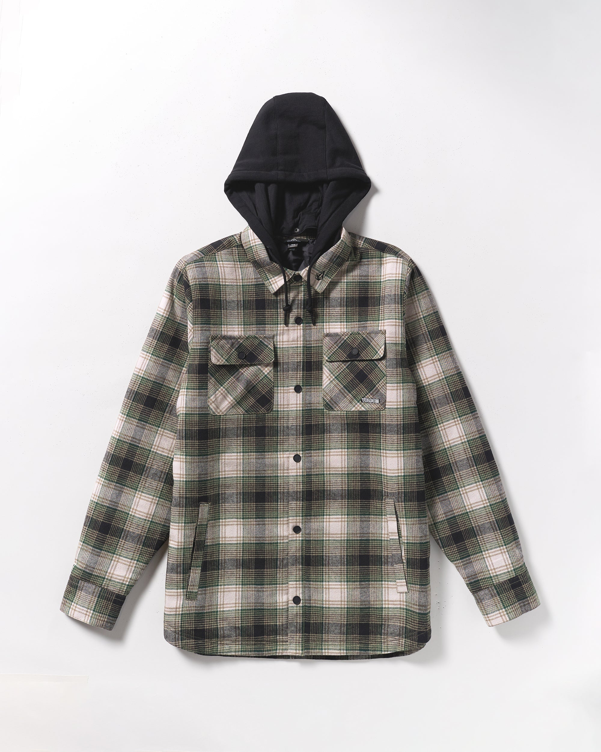 Kenson Insulated Flannel Jacke - Black Green - Image 8