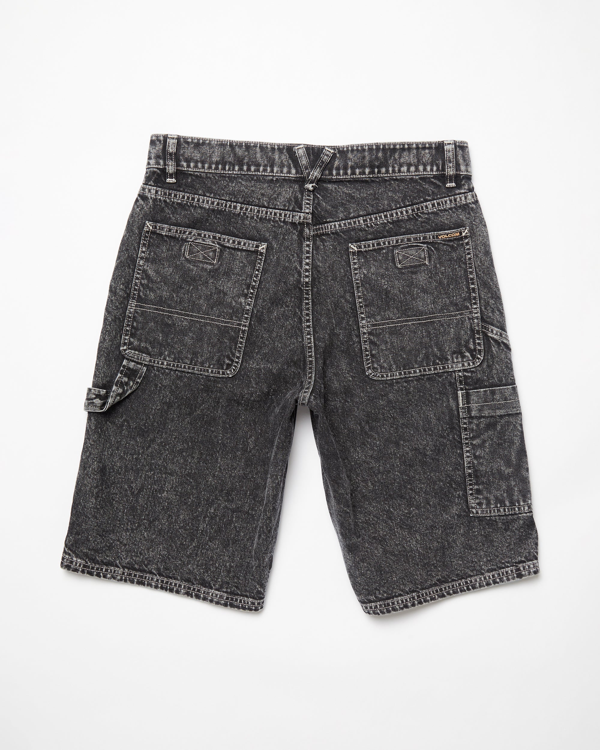 Labored Denim Utility Shorts - LIGHT ACID BLACK - Image 8