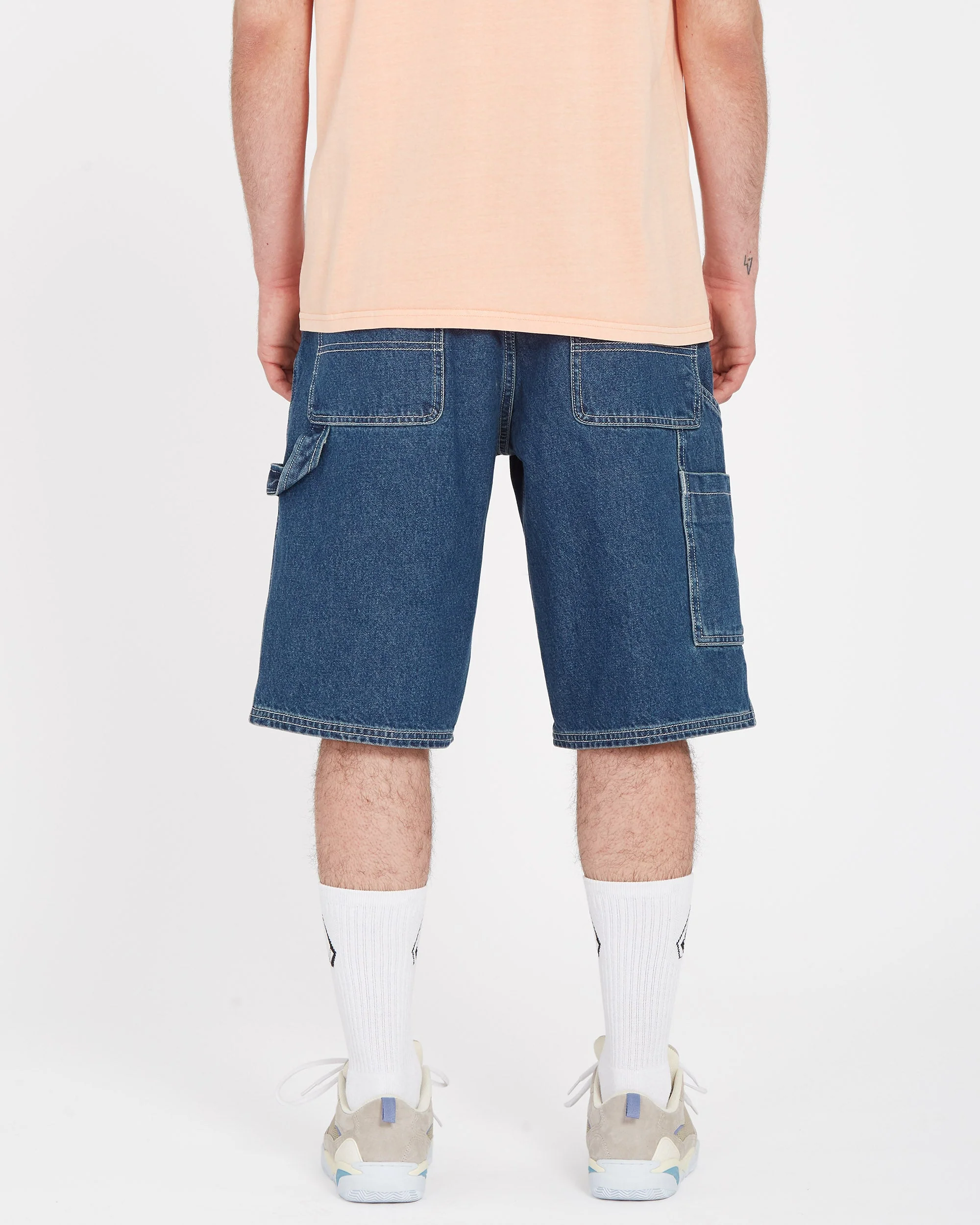 Labored Denim Utility Shorts - INDIGO RIDGE WASH - Image 2