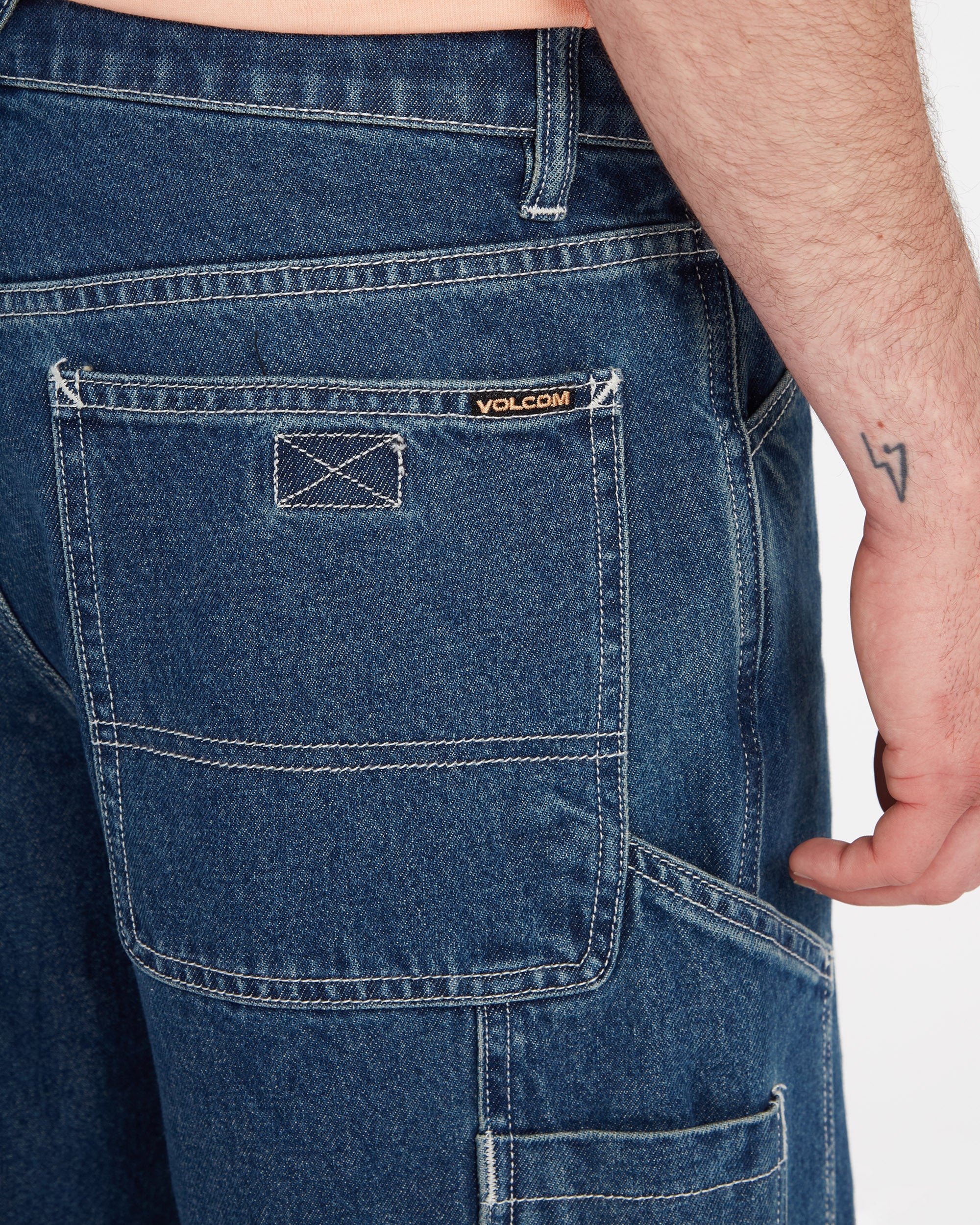 Labored Denim Utility Shorts - INDIGO RIDGE WASH - Image 7