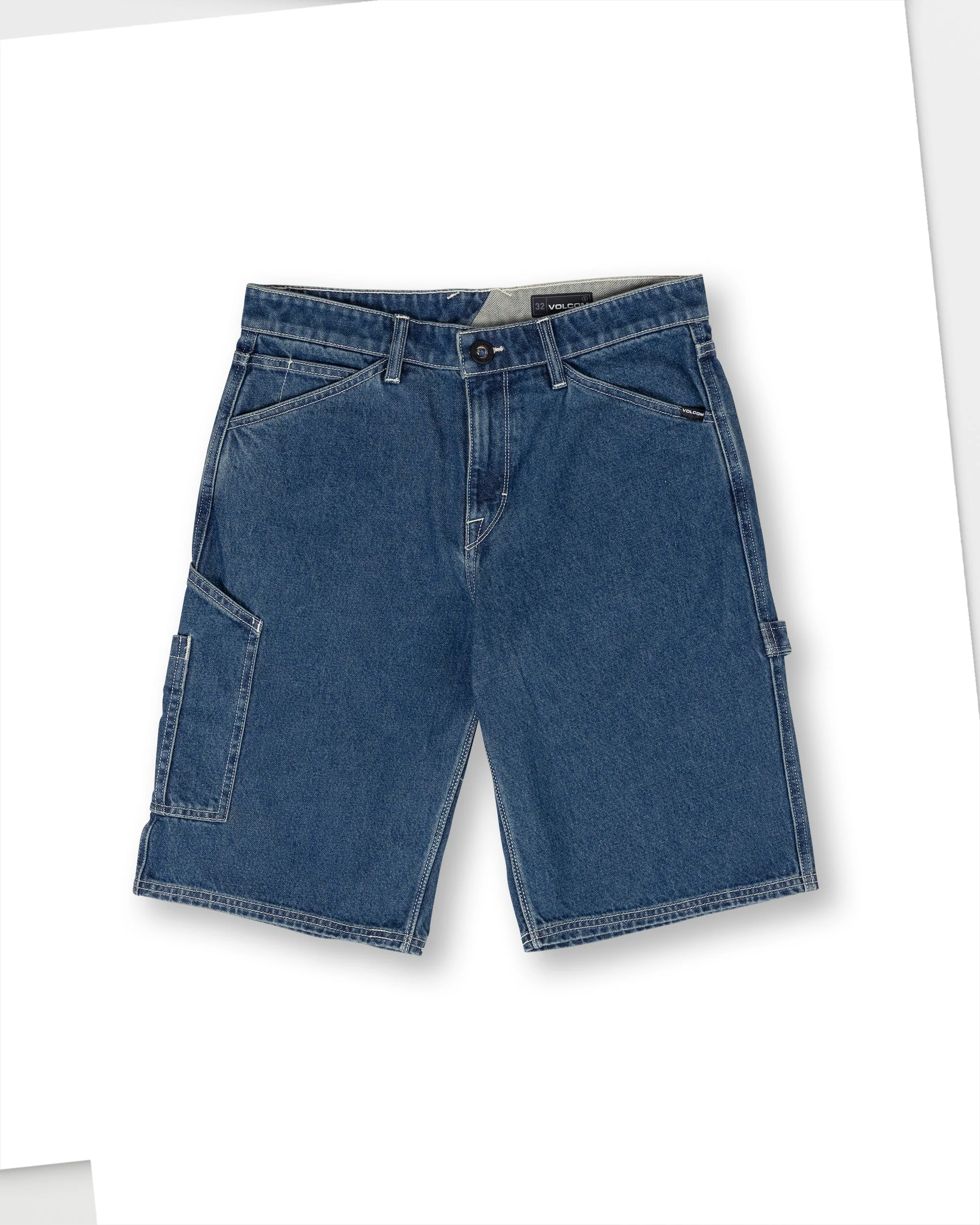 Labored Denim Utility Shorts - INDIGO RIDGE WASH - Image 9