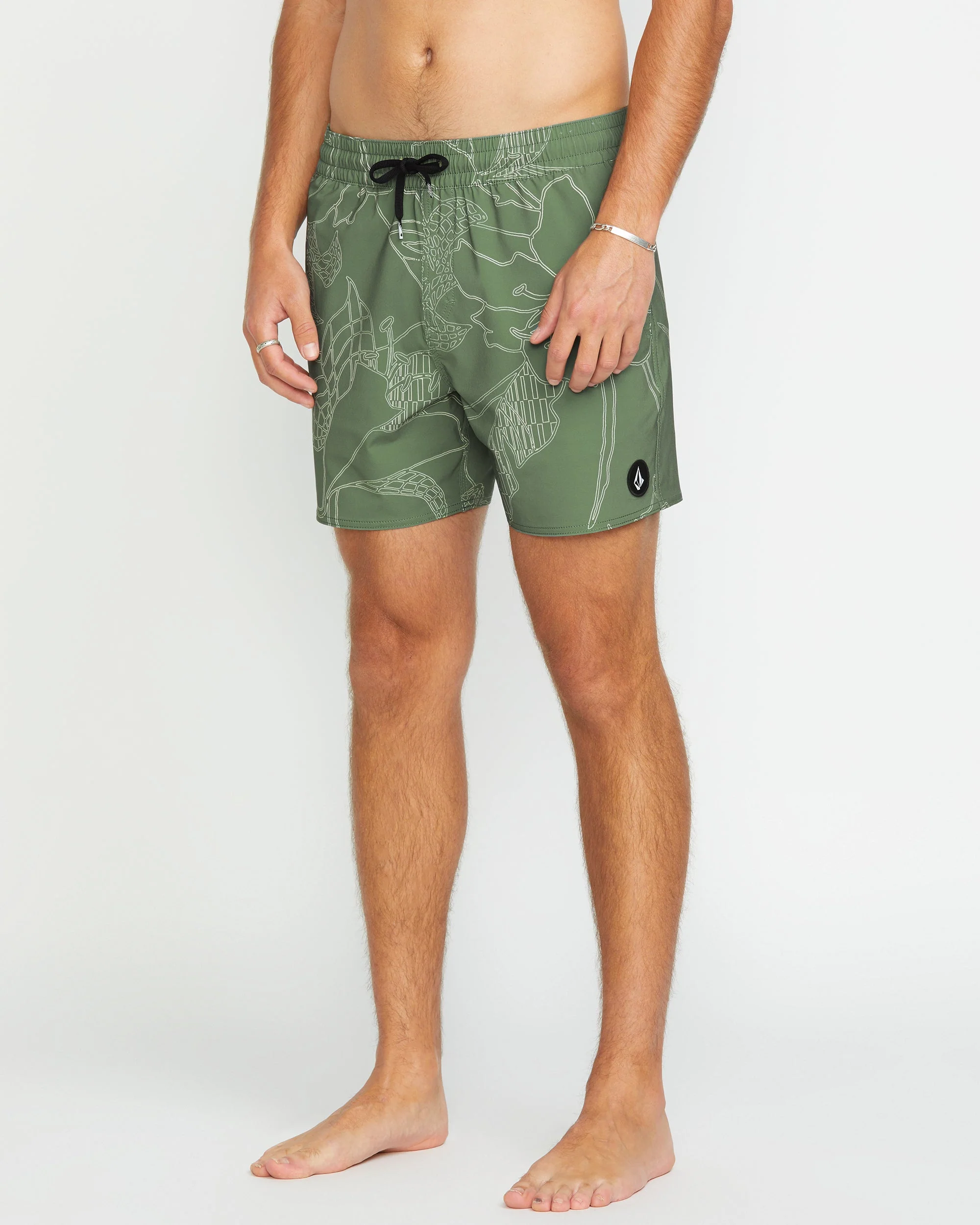 Lido Print Trunk 16" Boardshorts - LIGHT OLIVE - Image 5