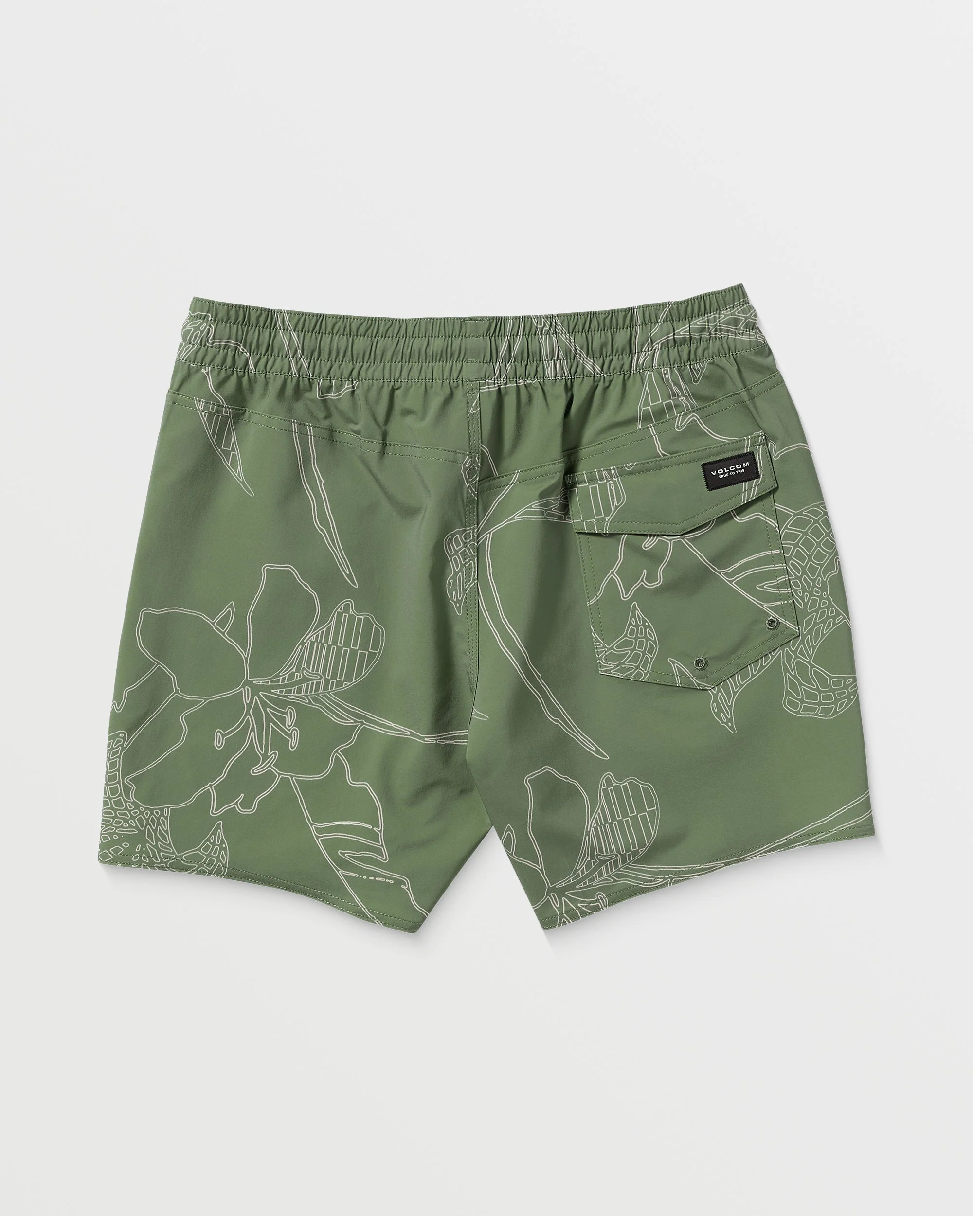 Lido Print Trunk 16" Boardshorts - LIGHT OLIVE - Image 8