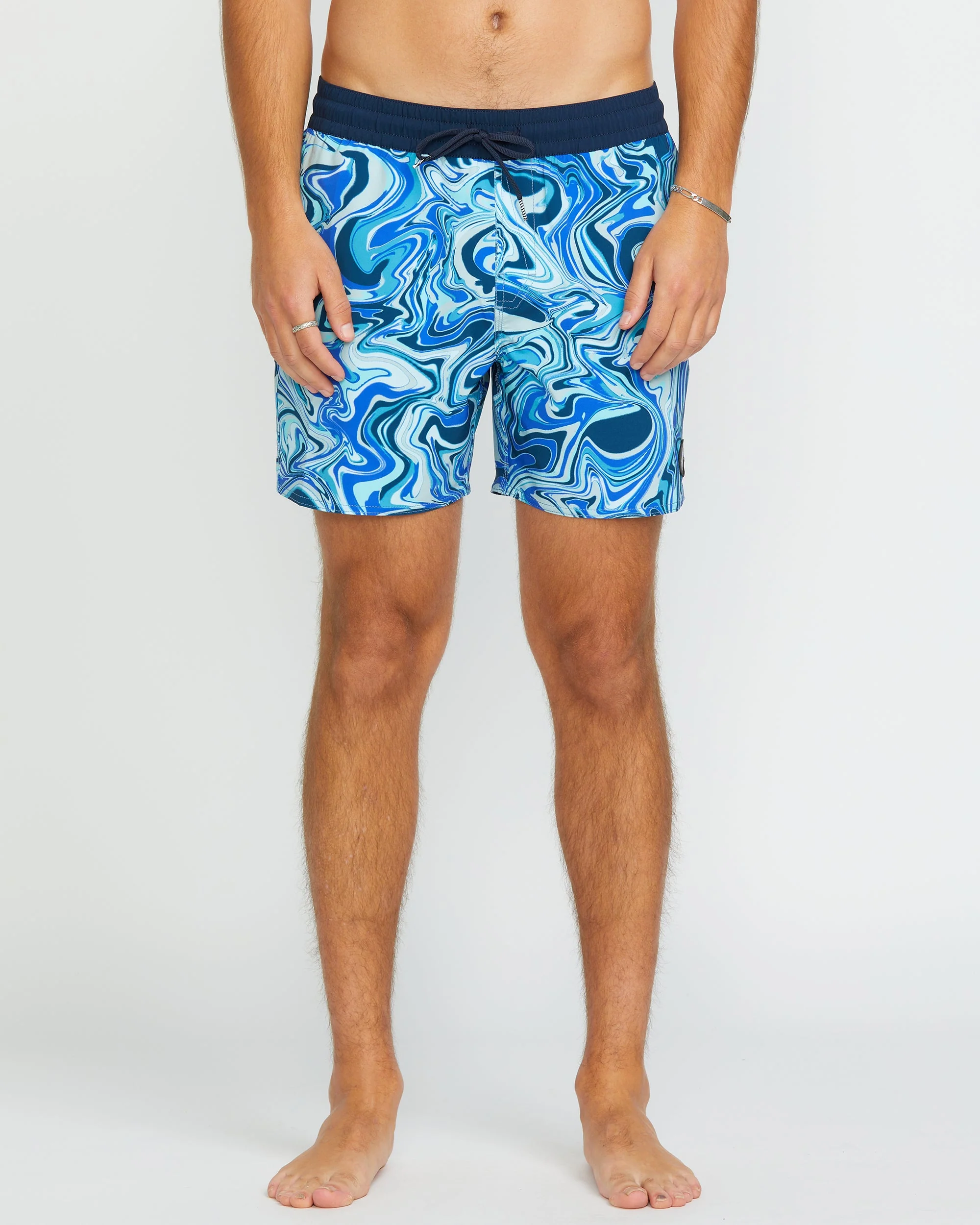 Lido Print Trunk 16" Boardshorts - NAVY