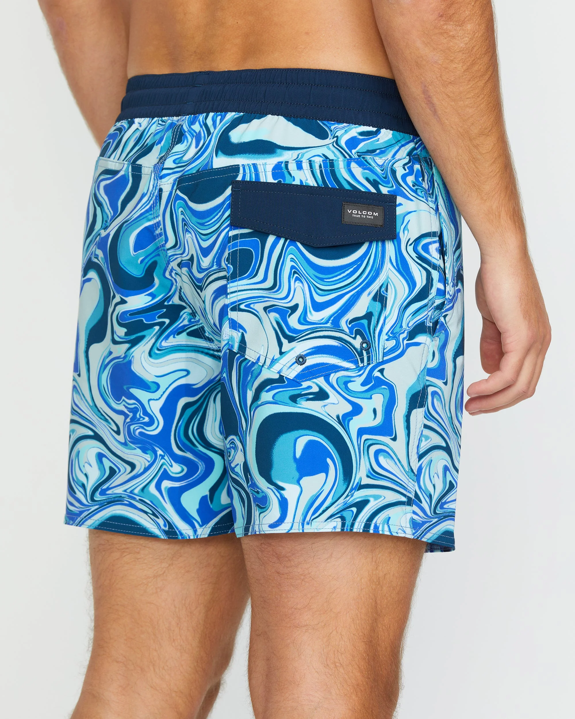 Lido Print Trunk 16" Boardshorts - NAVY - Image 4