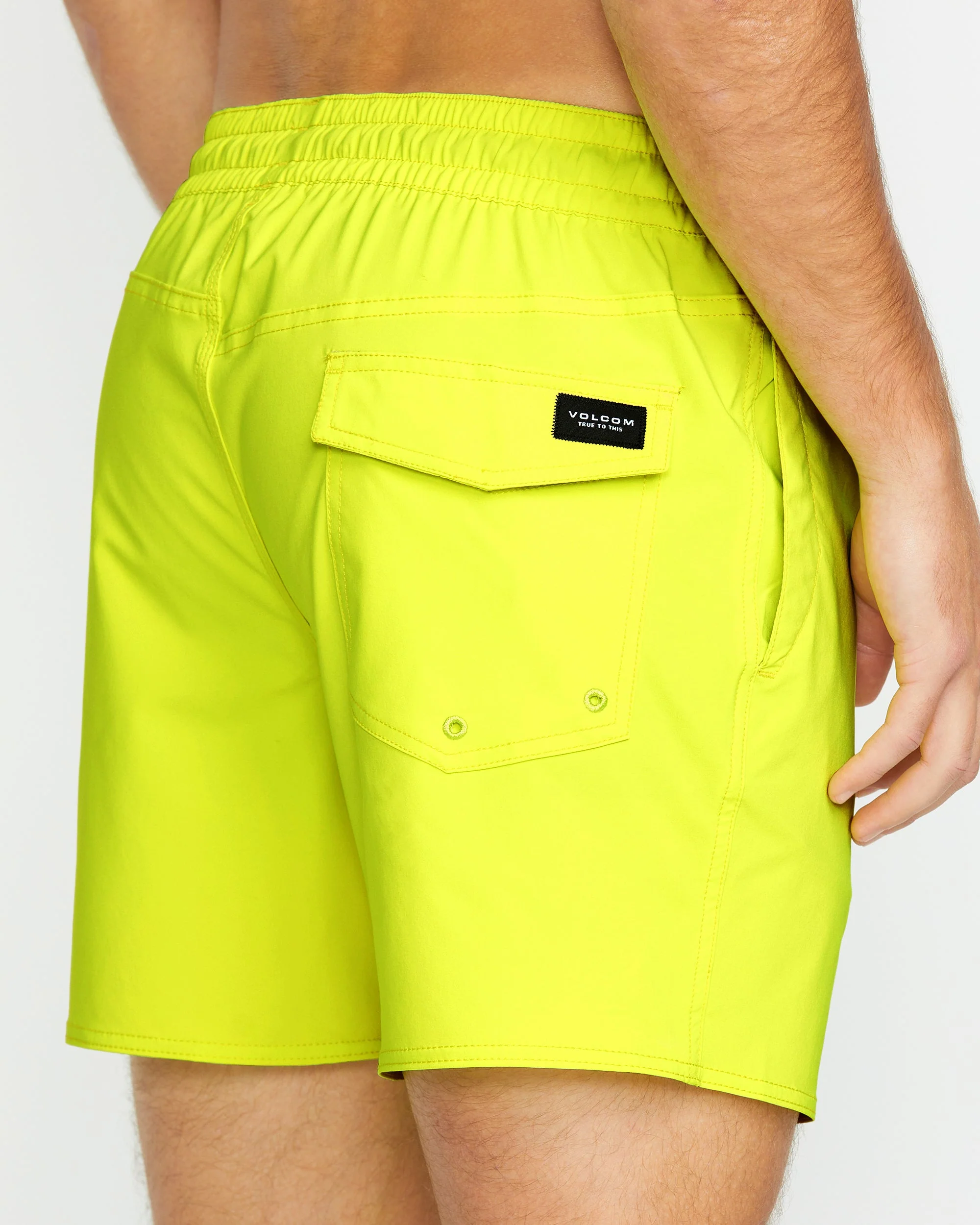 Lido Solid Trunk 16" Boardshorts - TENNIS BALL - Image 4