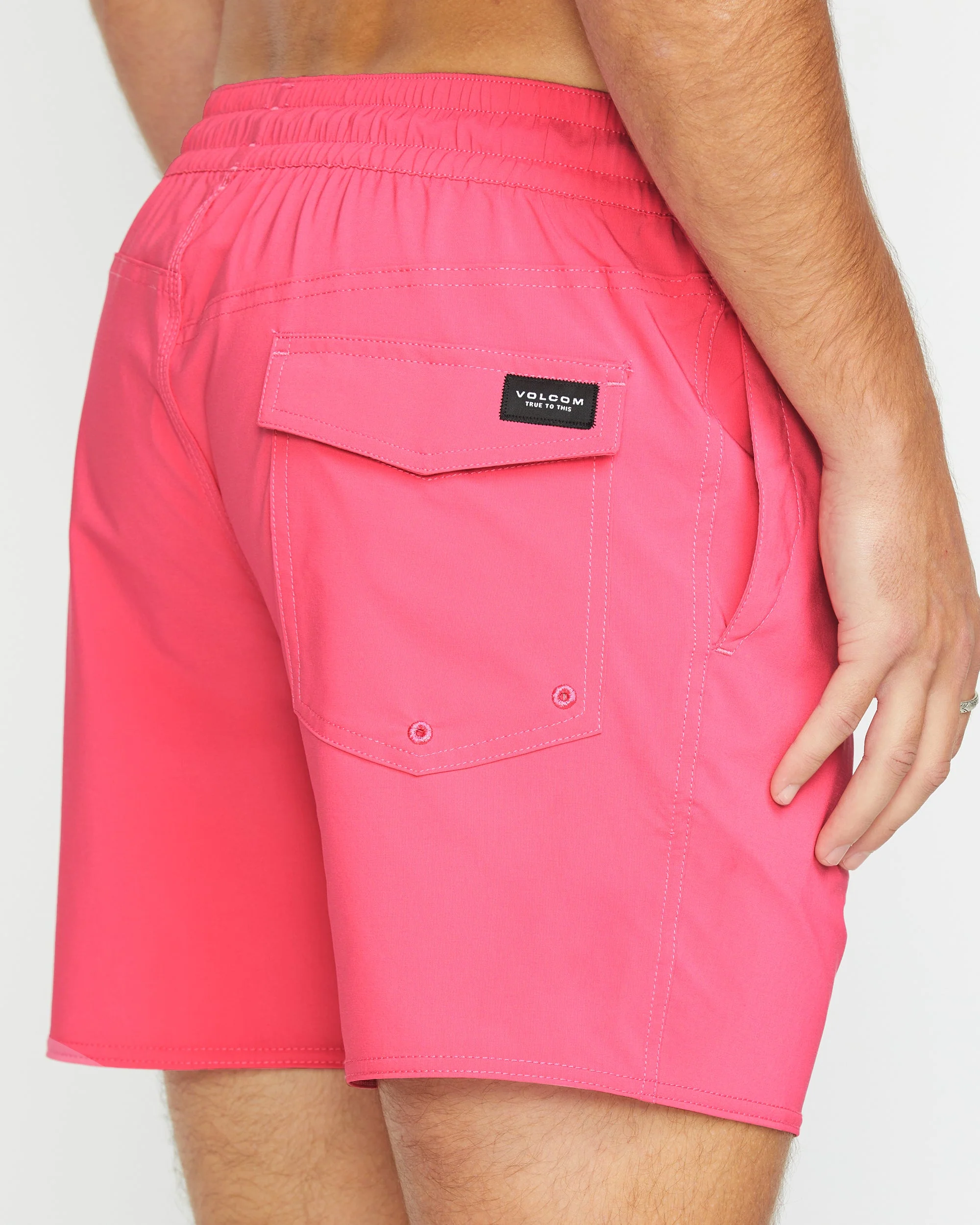 Lido Solid Trunk 16" Boardshorts - NEON PINK - Image 8