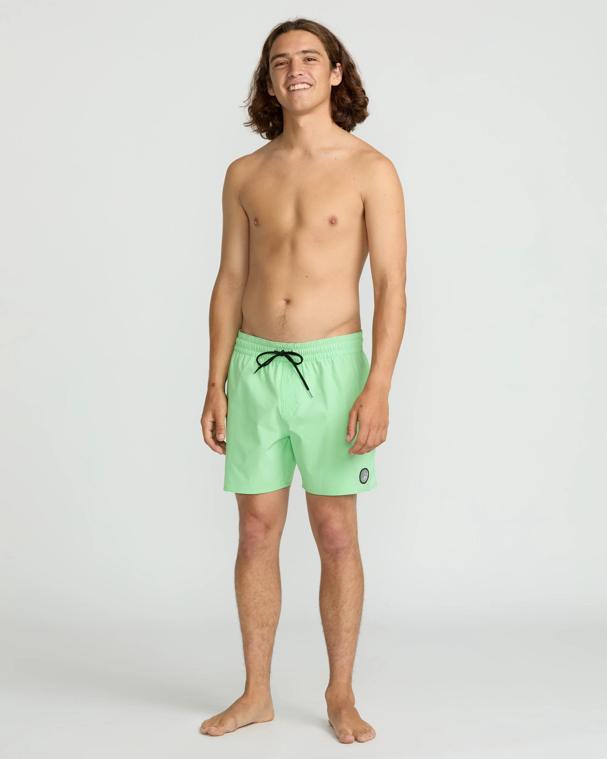 Lido Solid Trunk 16" Boardshorts - Jade Cream - Image 3