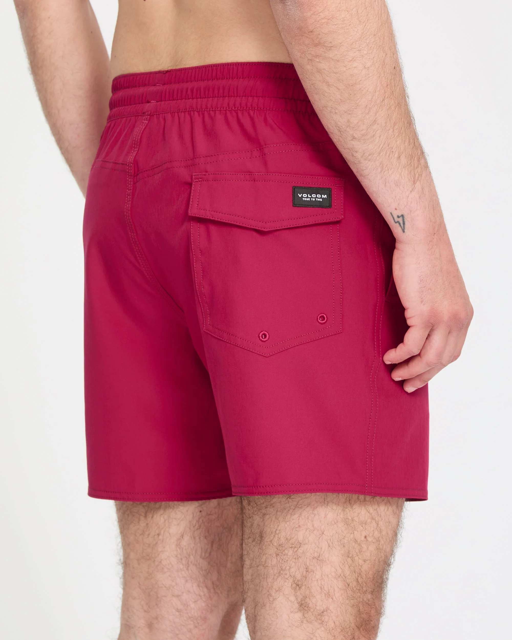 Lido Solid Trunk 16" Boardshorts - Sangria - Image 5