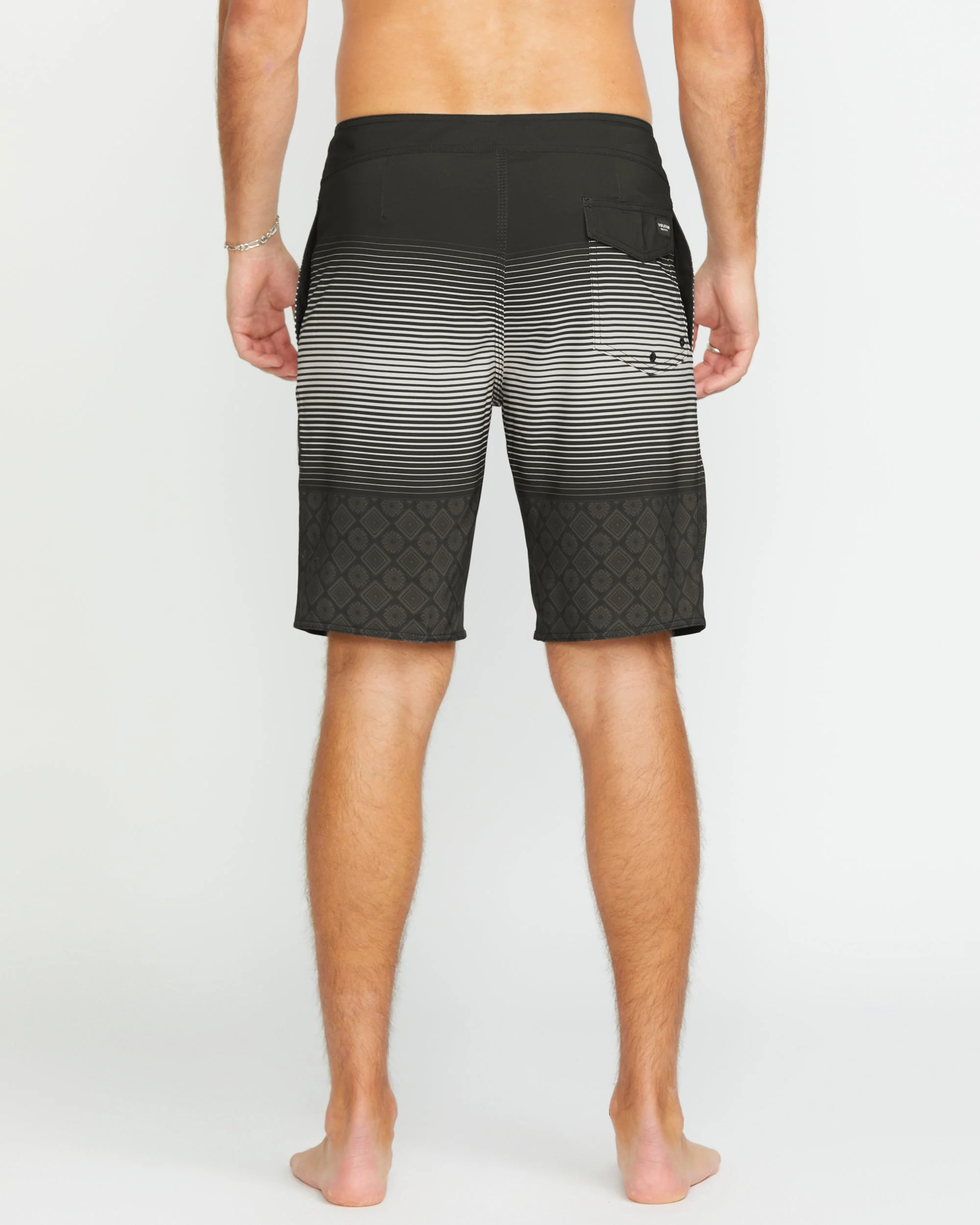 Lido Stripe Mod 20" Boardshorts - BLACK - Image 2
