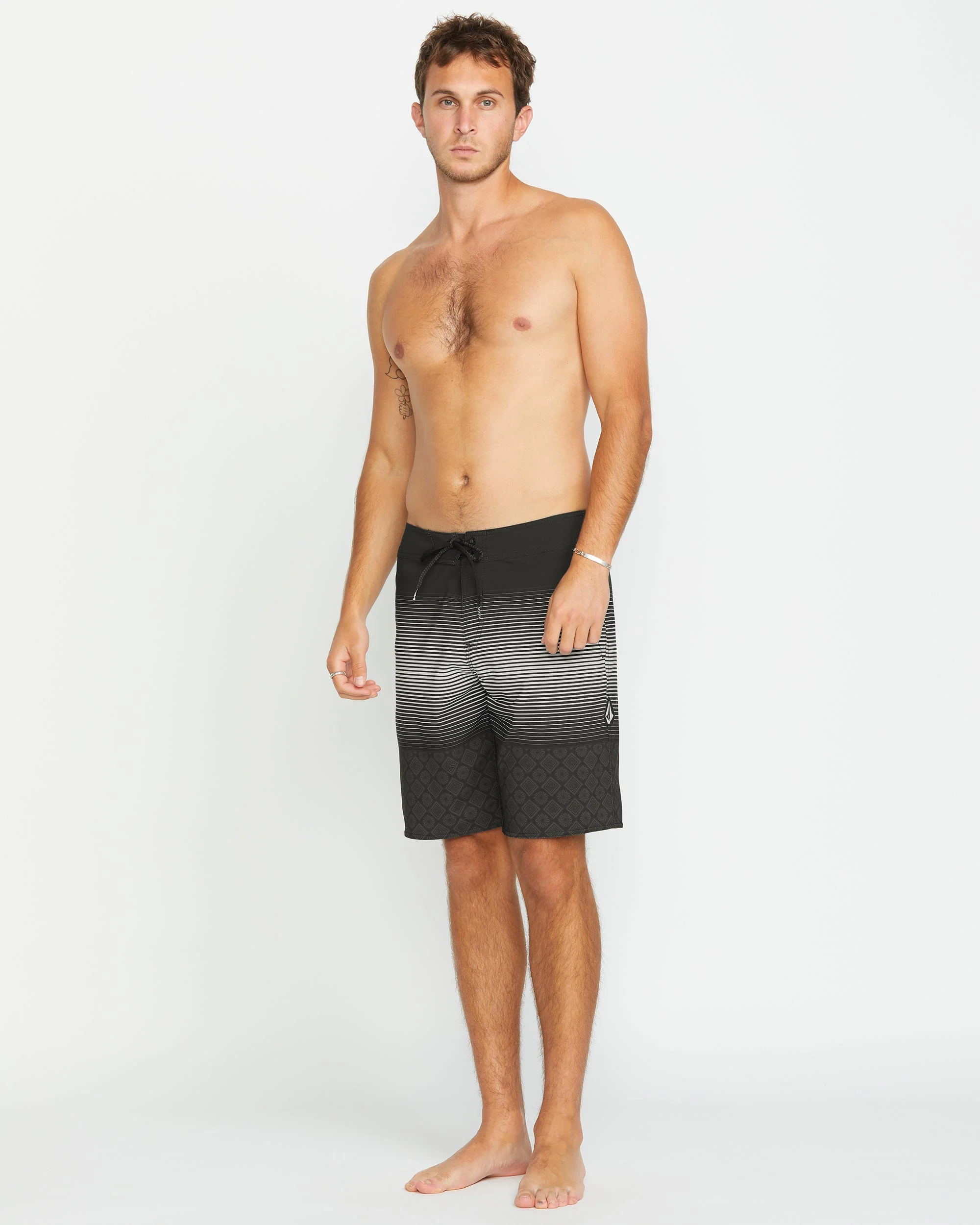 Lido Stripe Mod 20" Boardshorts - BLACK - Image 7