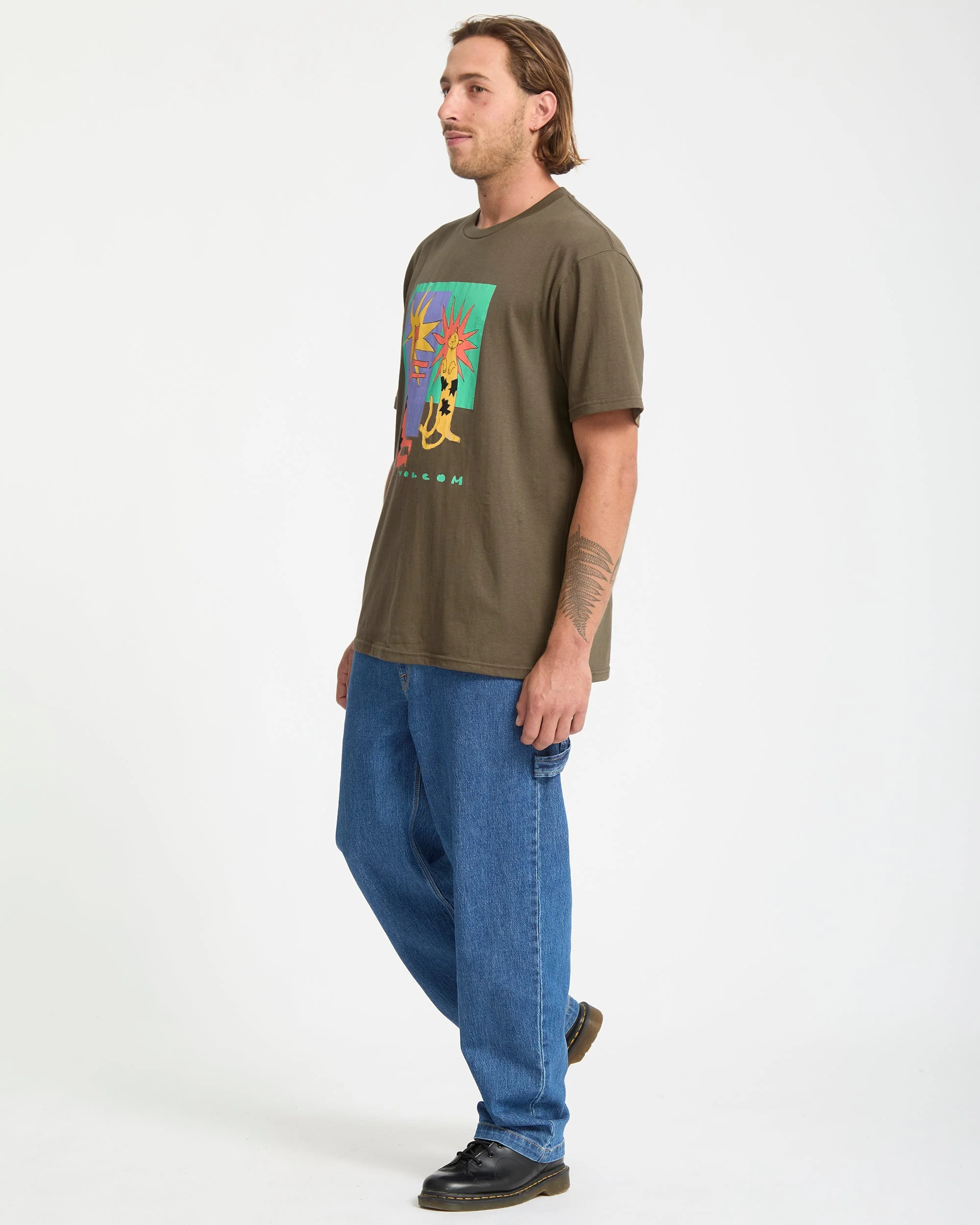 Longo Cats T-Shirt - Sage Leaf - Image 6