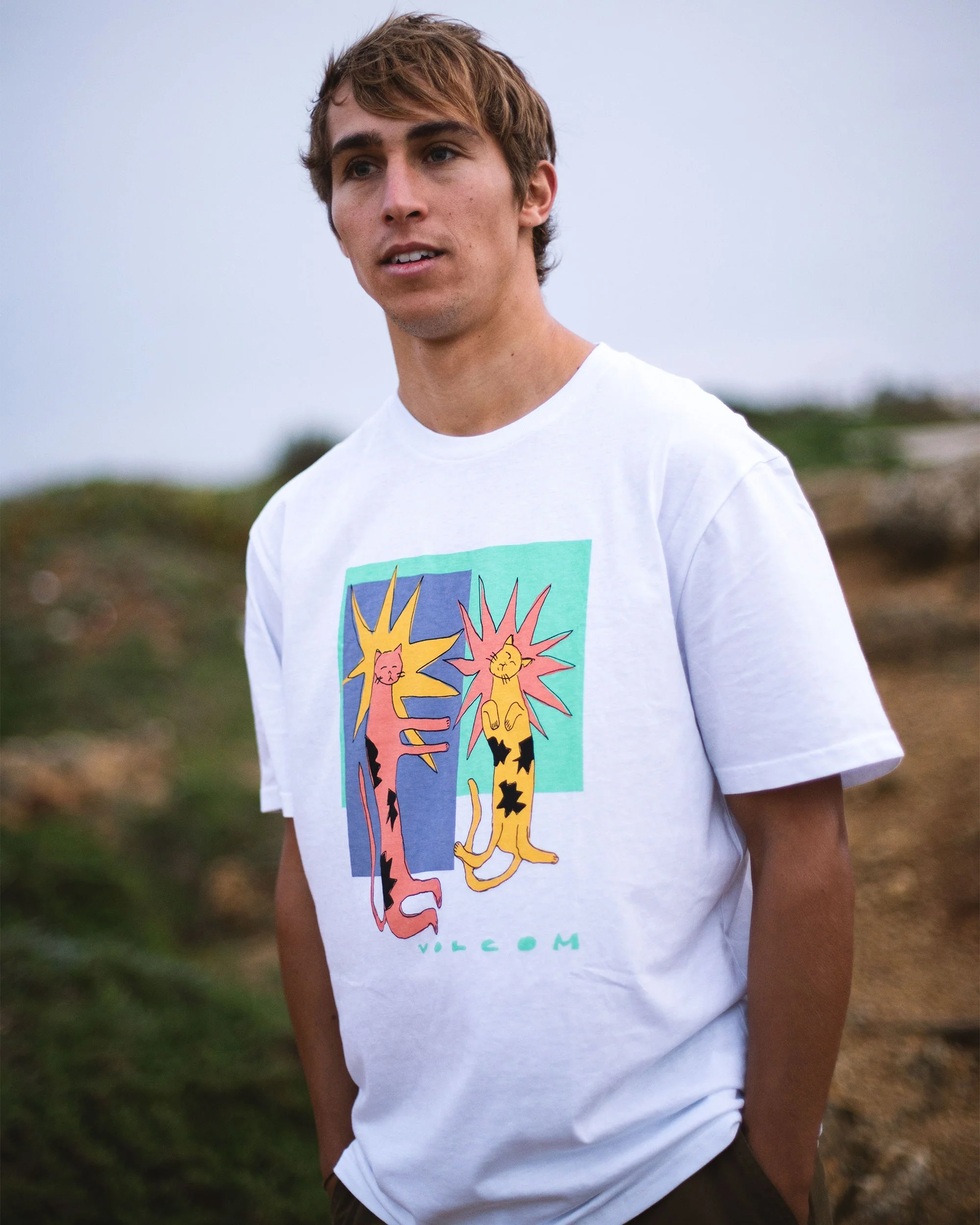 Longo Cats T-Shirt - White - Image 4