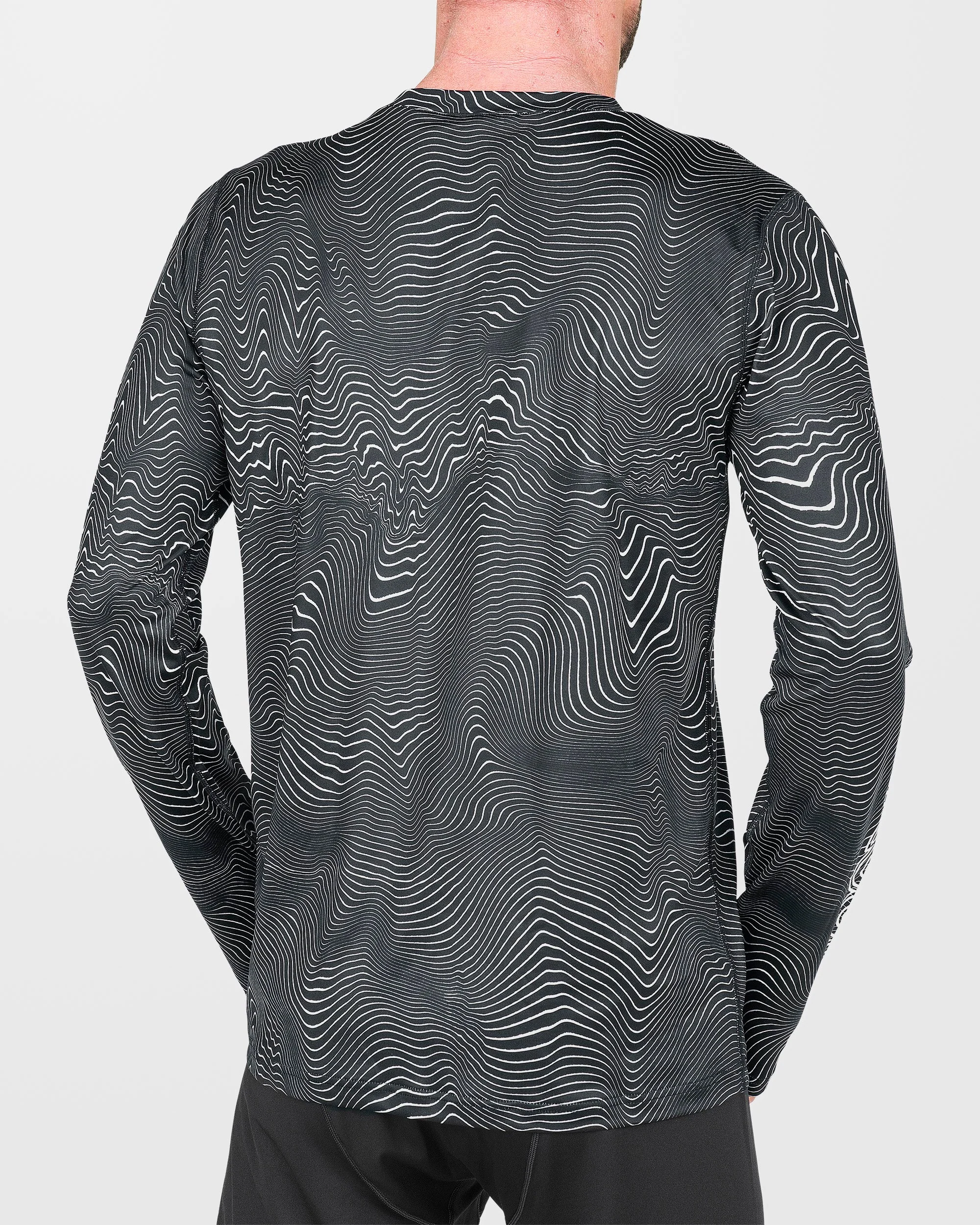 M V-Science Base Layer Langarmshirt - Black Print - Image 2