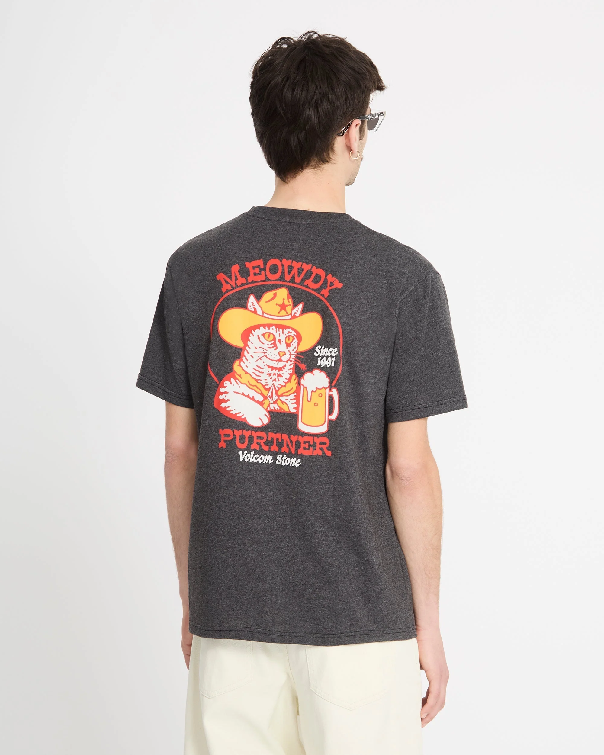 Meowdy T-Shirt - Heather Black - Image 7