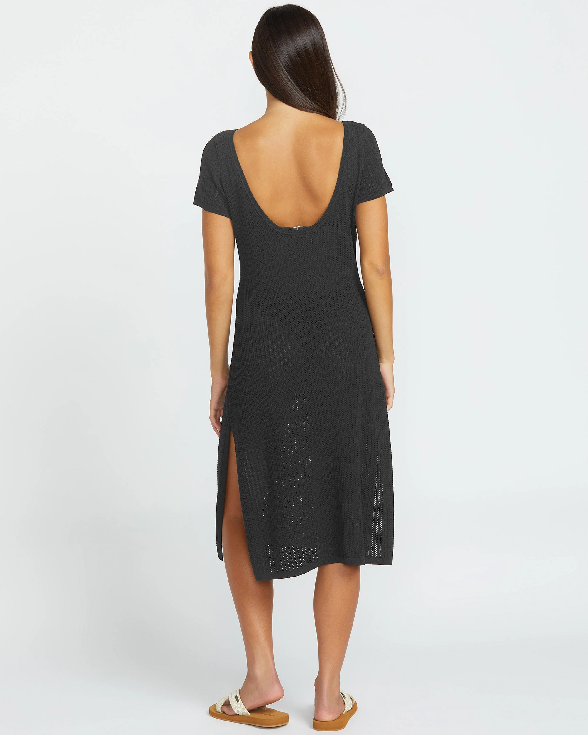 Meshy Beach Cover Up Kleid - BLACK - Image 2