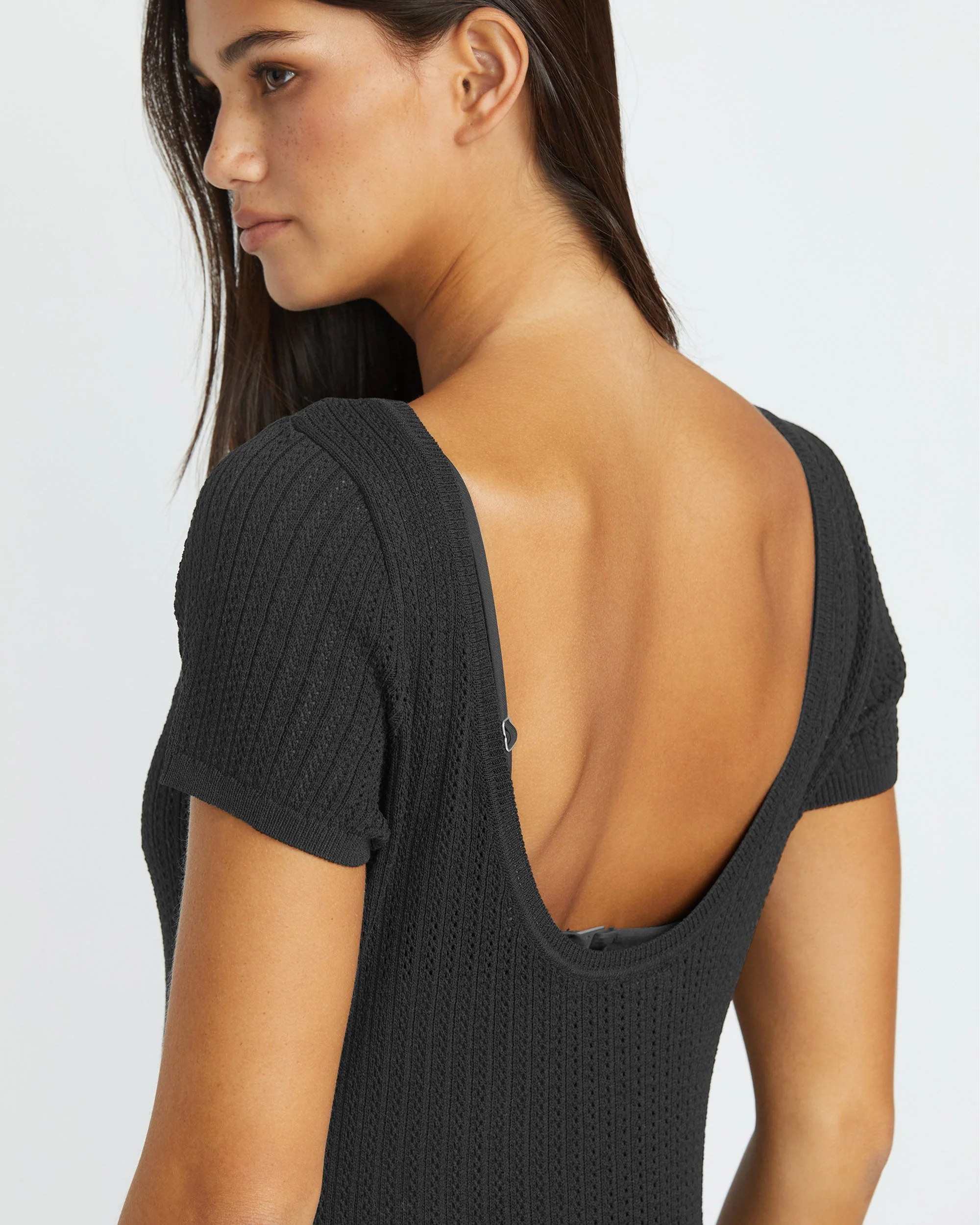 Meshy Beach Cover Up Kleid - BLACK - Image 3