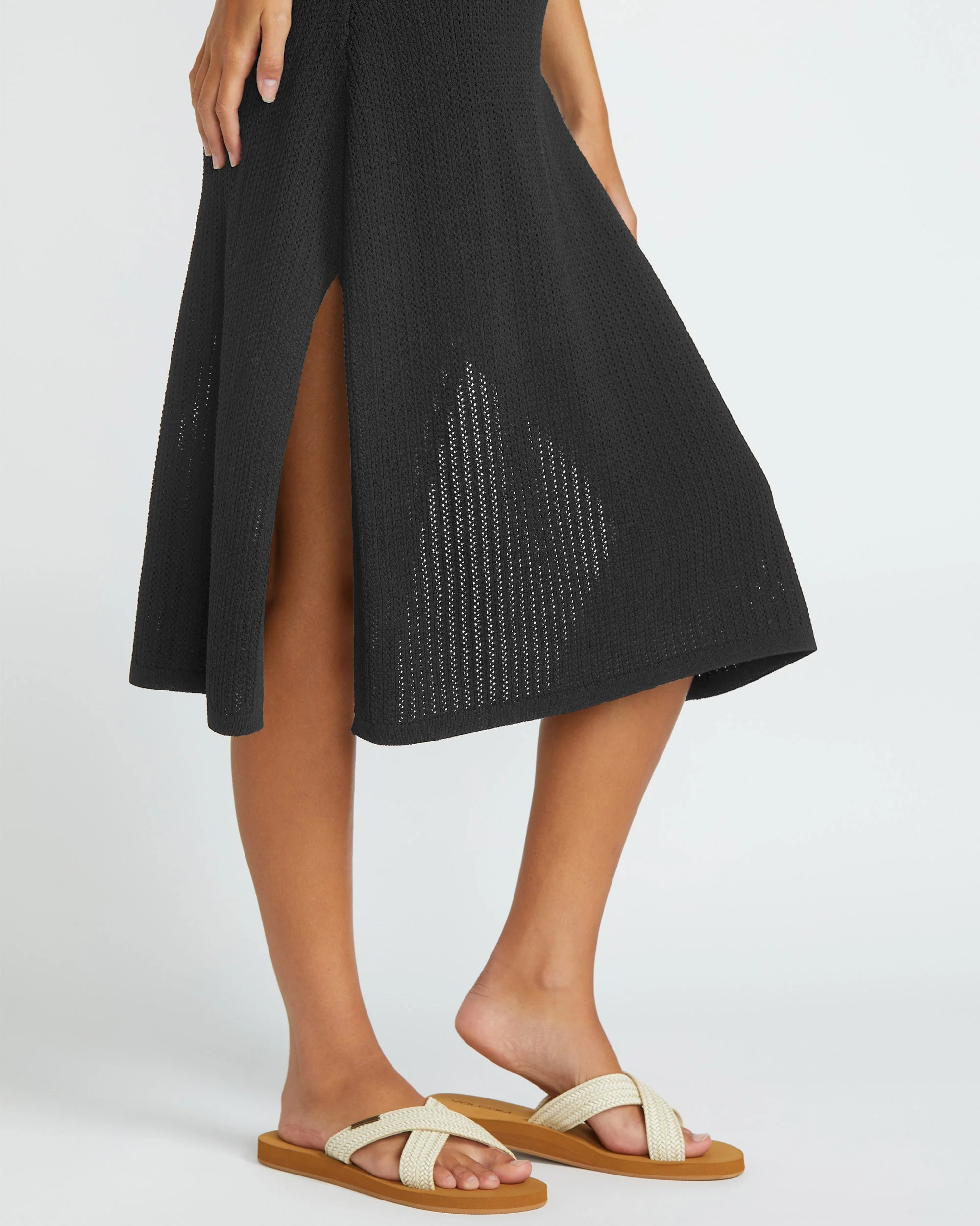 Meshy Beach Cover Up Kleid - BLACK - Image 4