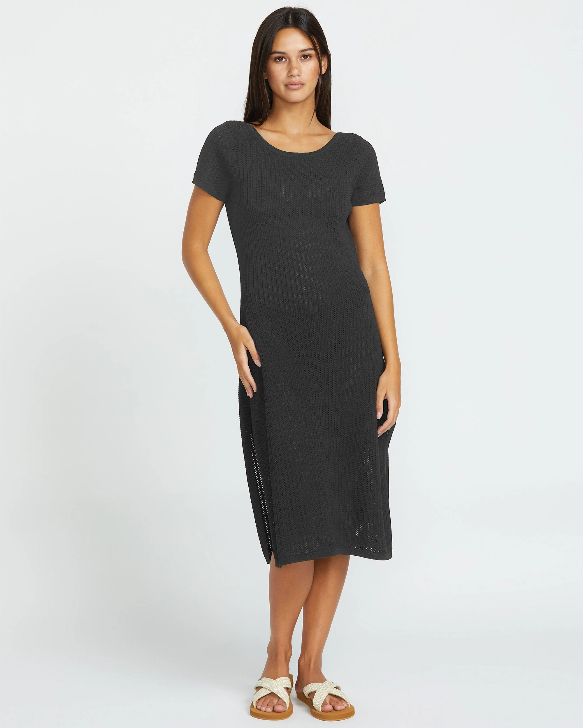 Meshy Beach Cover Up Kleid - BLACK - Image 6
