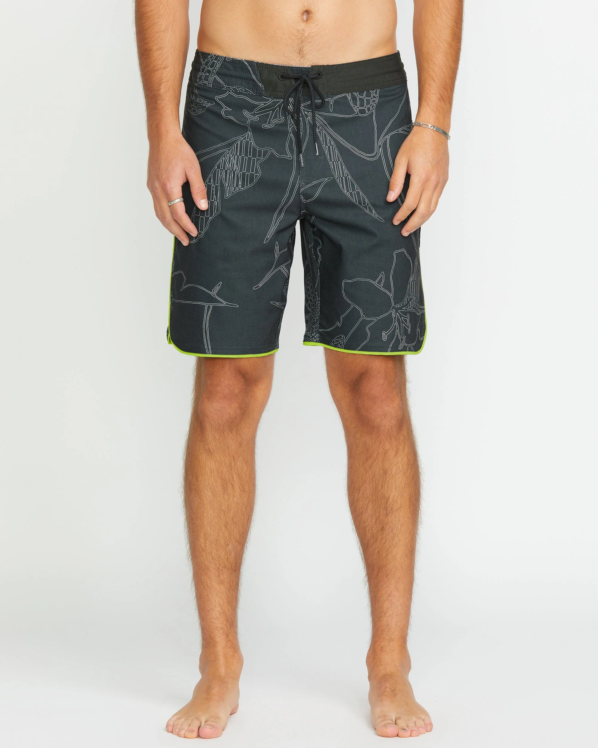 Mister Fib Scallop Stoney 19" Boardshorts - STEALTH