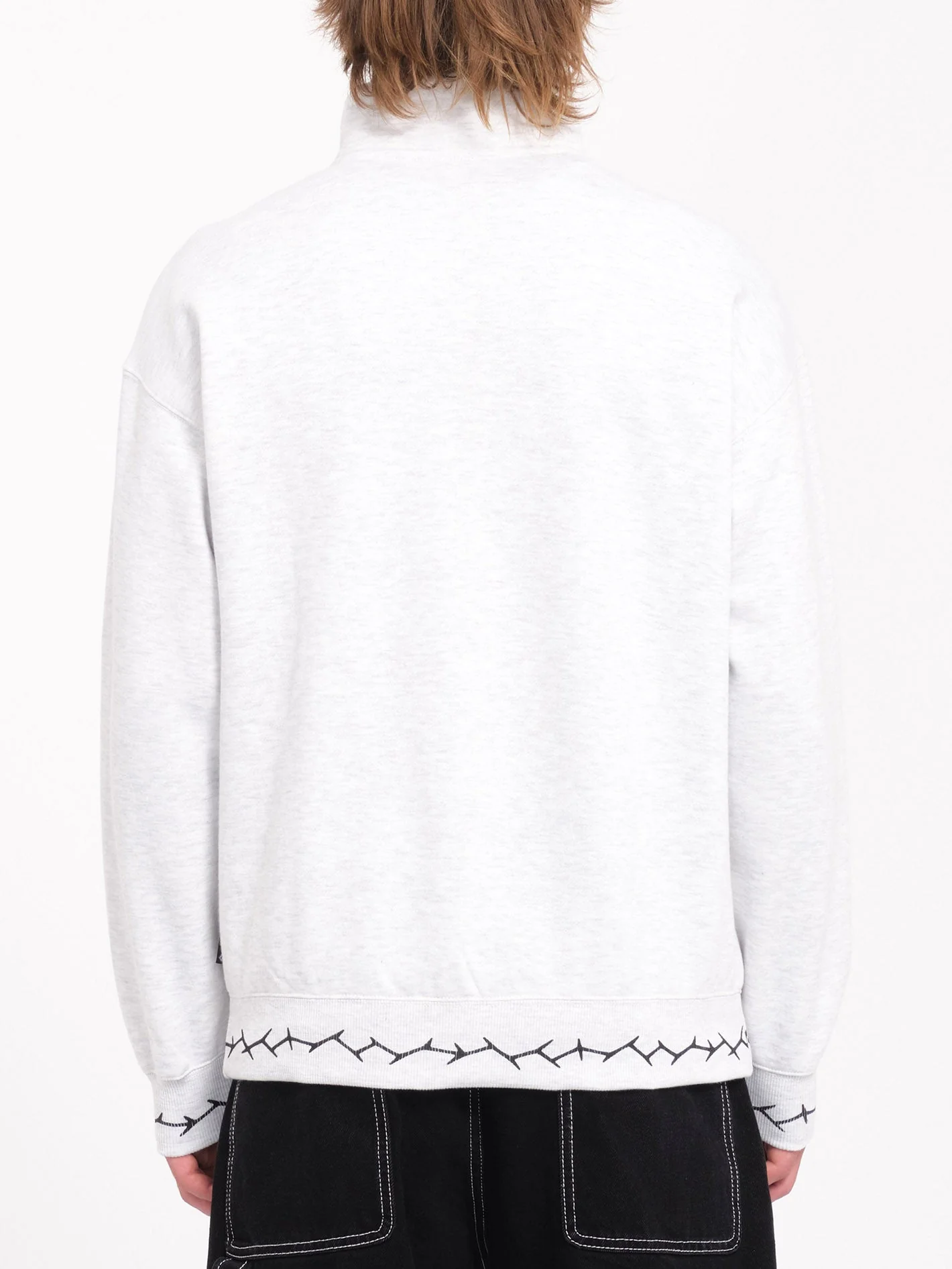 Mocklov 1/2 Zip Sweatshirt - Bone Heather - Image 2