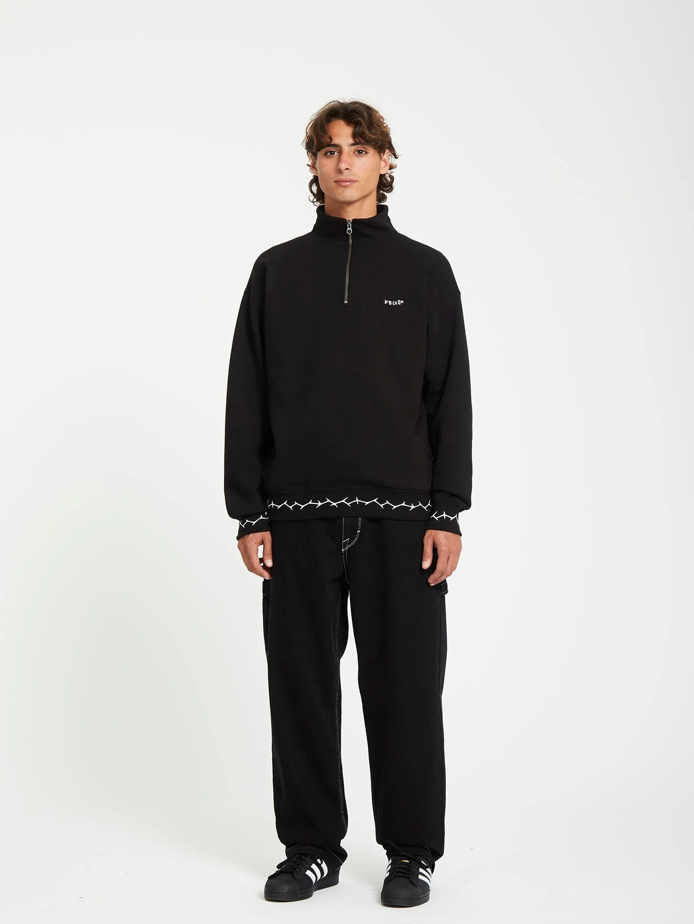 Mocklov 1/2 Zip Sweatshirt - Black - Image 2