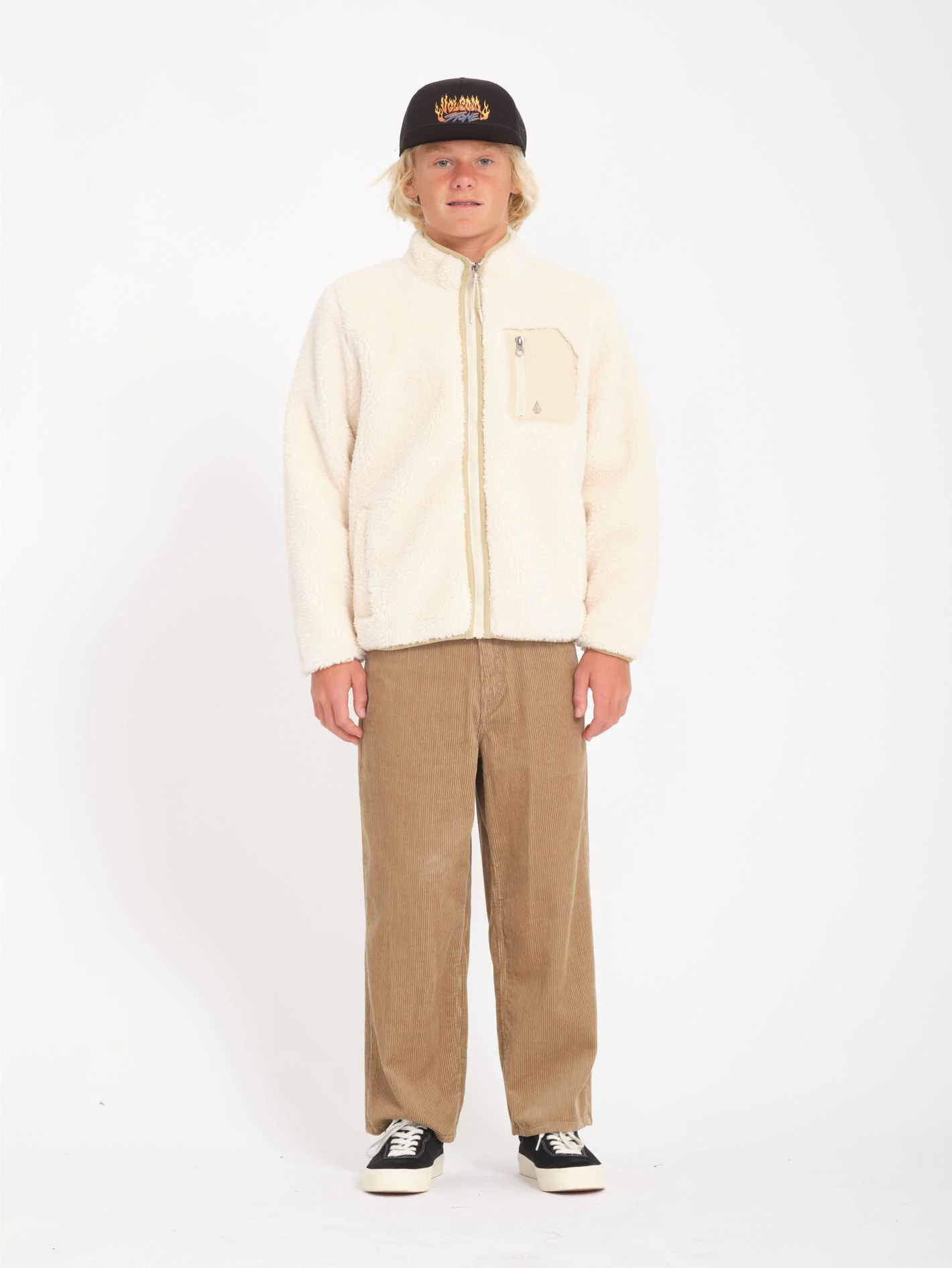 Muzzer Fuzzar Zip Sherpa Sweatshirt - DIRTY WHITE - (KINDER)