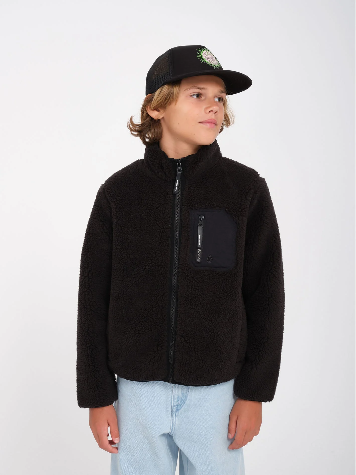 Muzzer Fuzzar Zip Sweatshirt- Black - (KINDER)