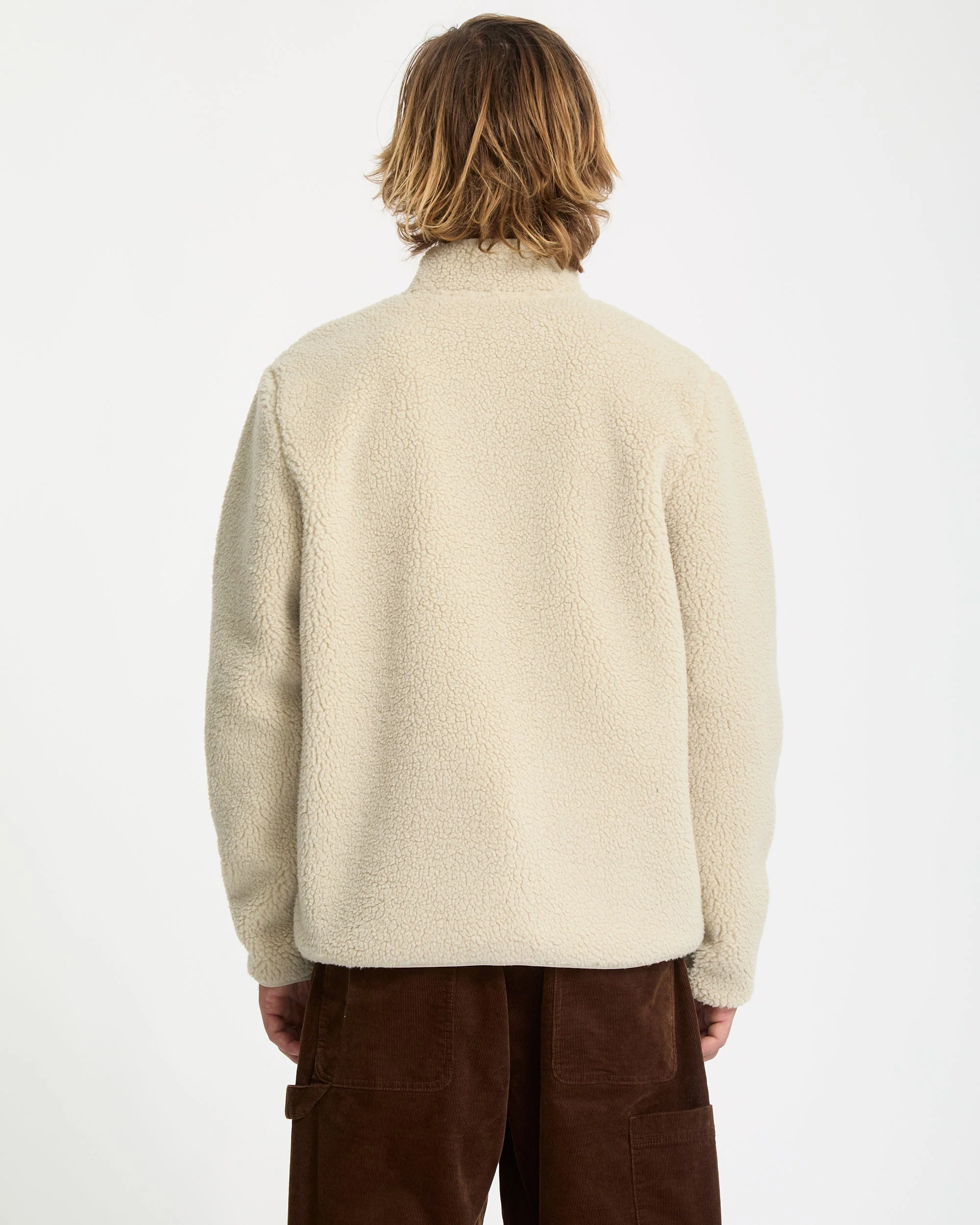 Muzzer Fuzzar Zip-Sherpa-Sweatshirt - Stone - Image 2