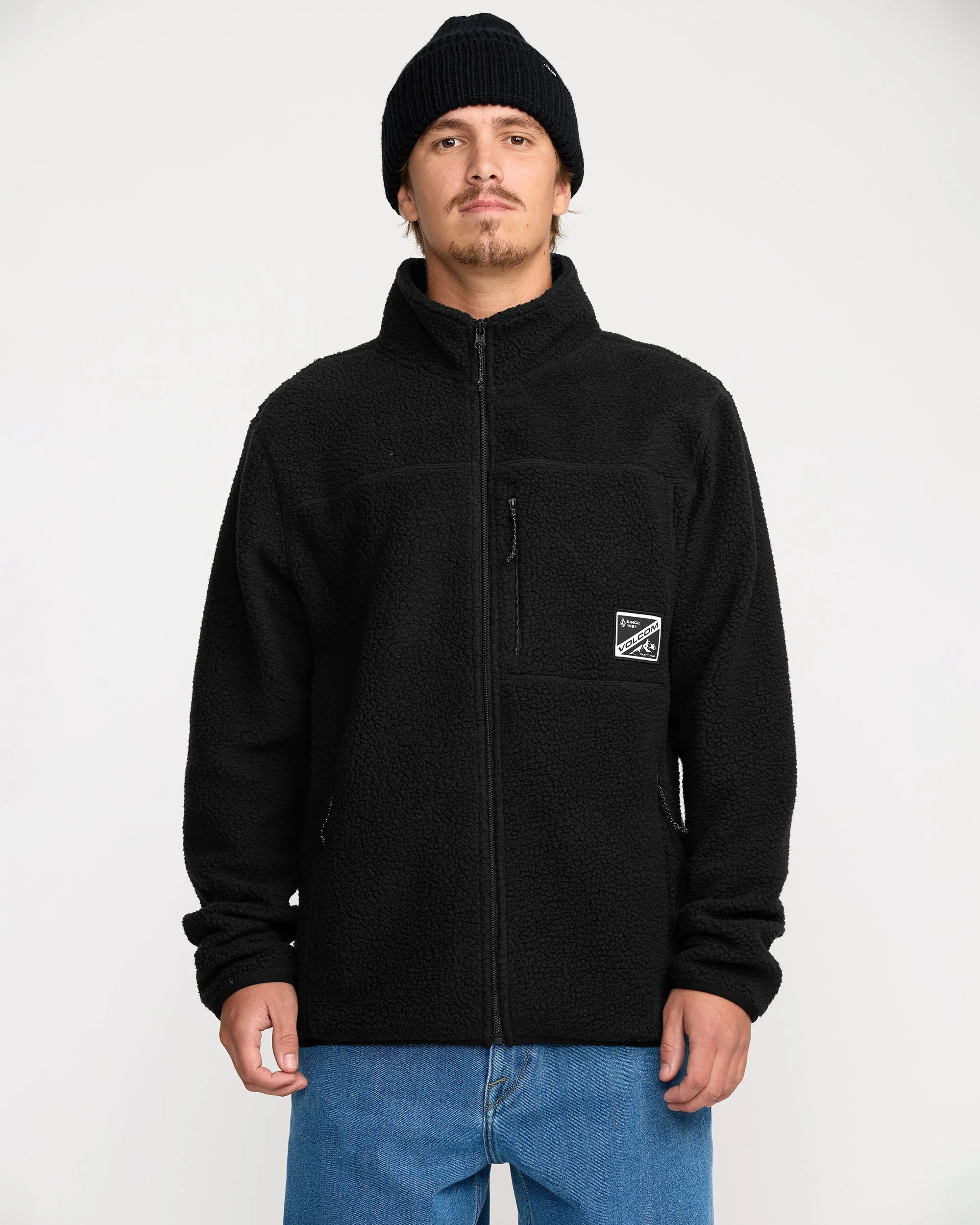 Nelson Sherpa Full Zip Jacke - Black