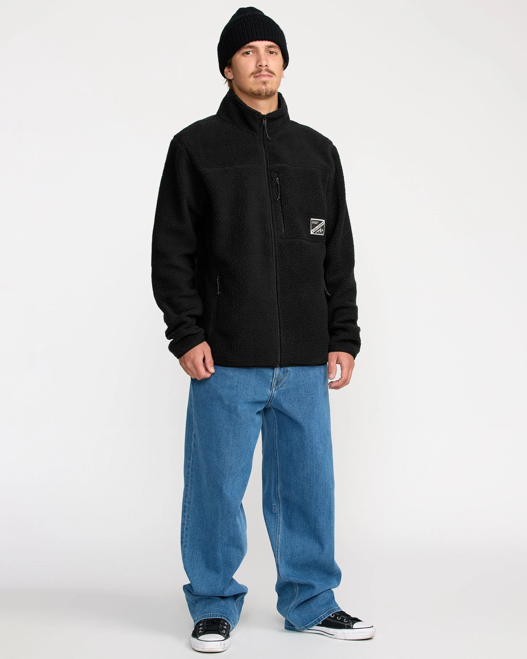 Nelson Sherpa Full Zip Jacke - Black - Image 4