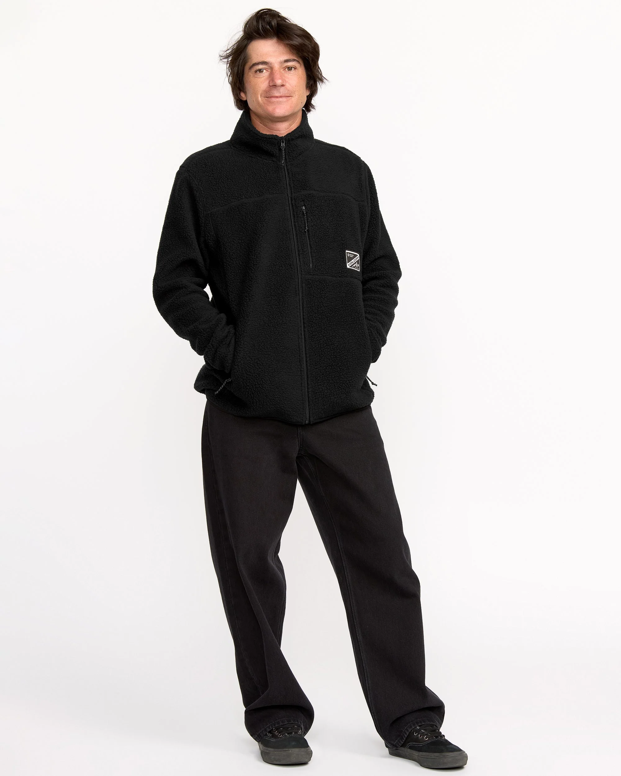 Nelson Sherpa Full Zip Jacke - Black - Image 7