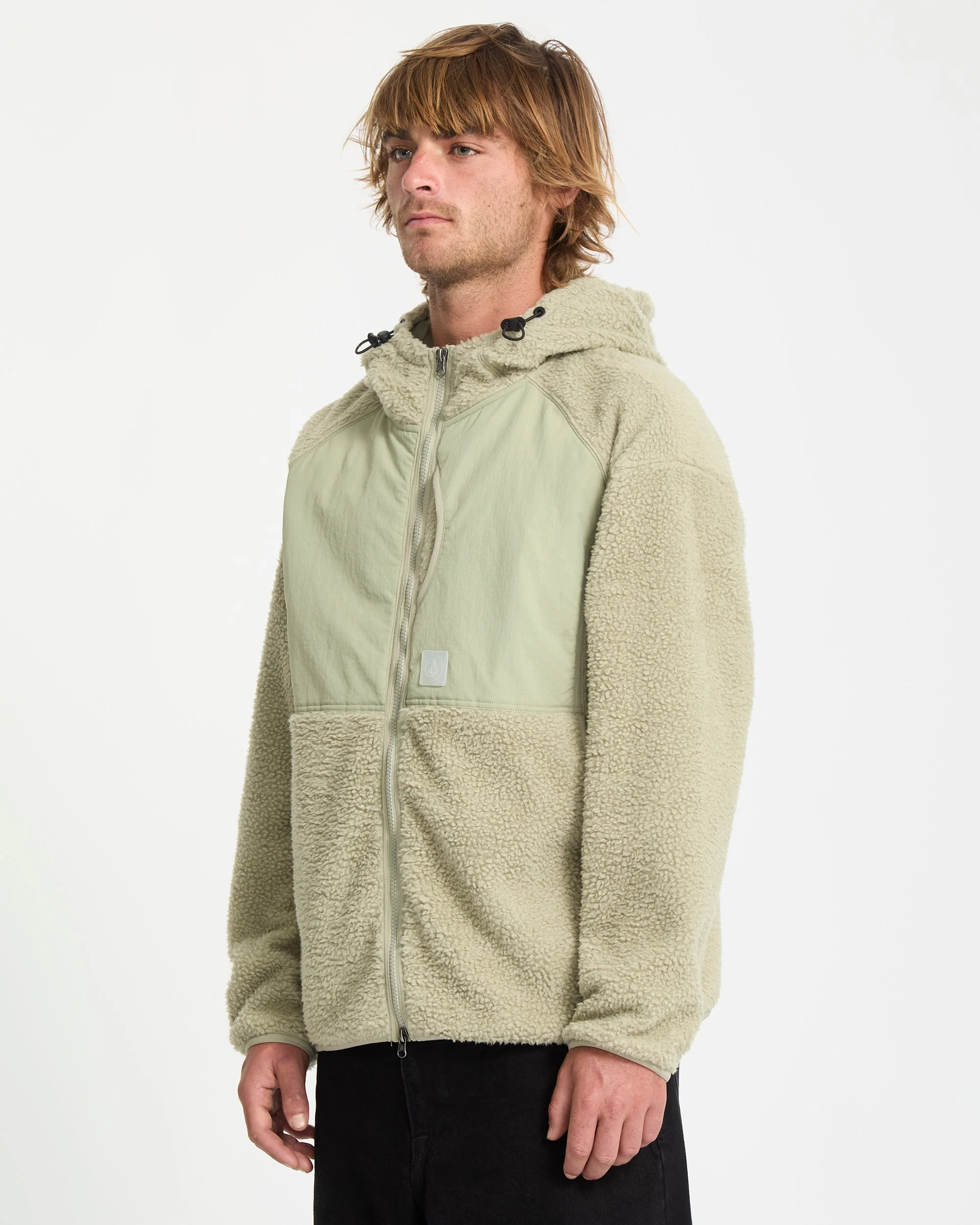 Nomaa Sherpa Kapuzenjacke - Green Tea - Image 7