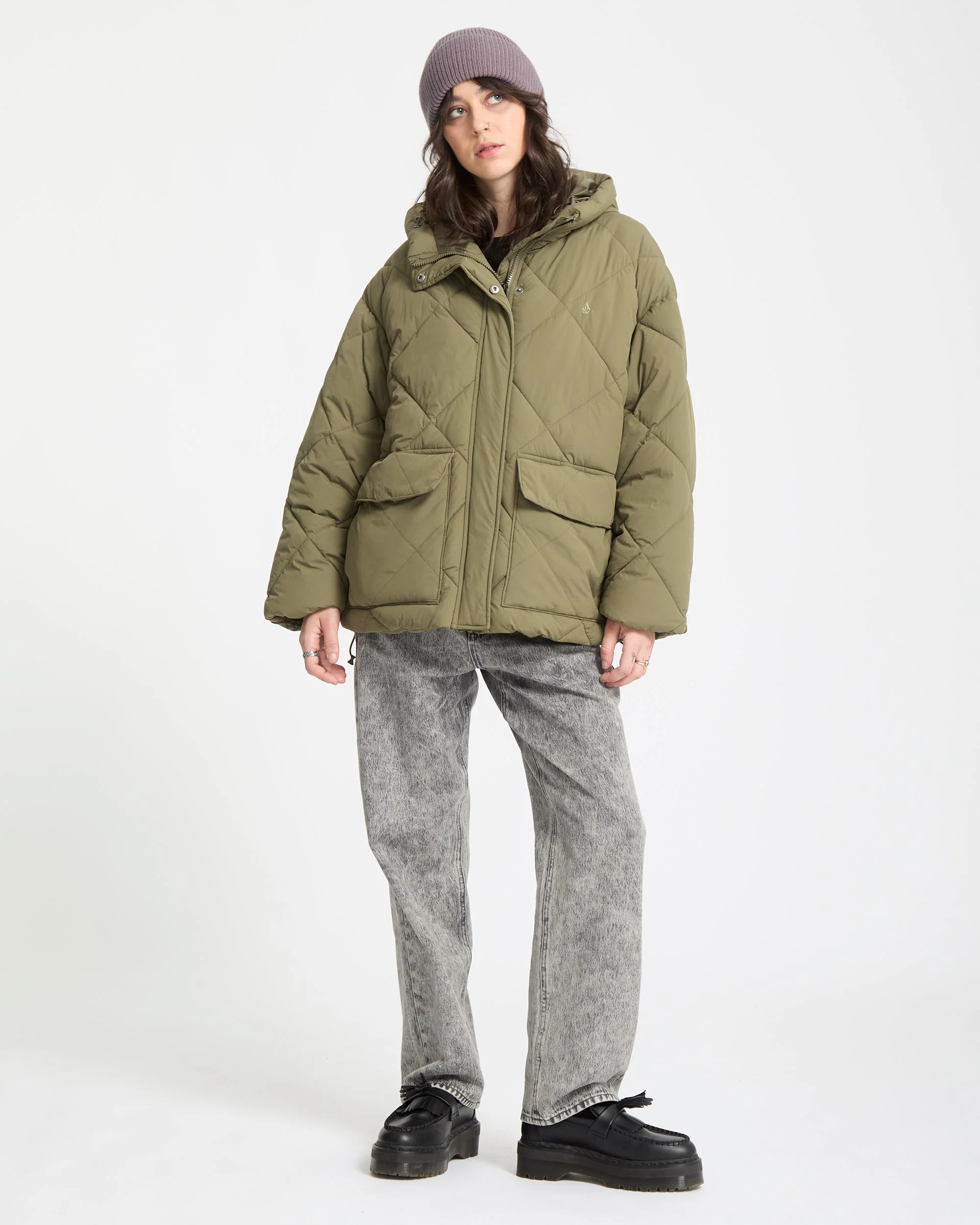 Out Of Boxy Puffer Jacke - Wintermoss - Image 4