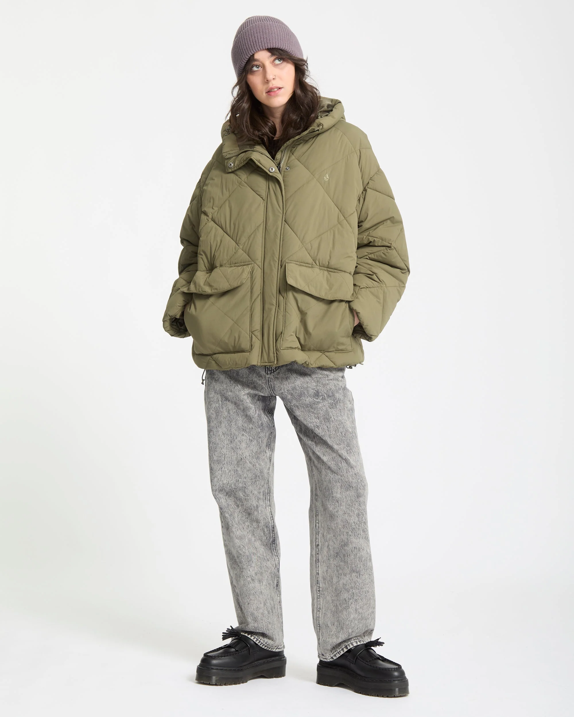 Out Of Boxy Puffer Jacke - Wintermoss - Image 5