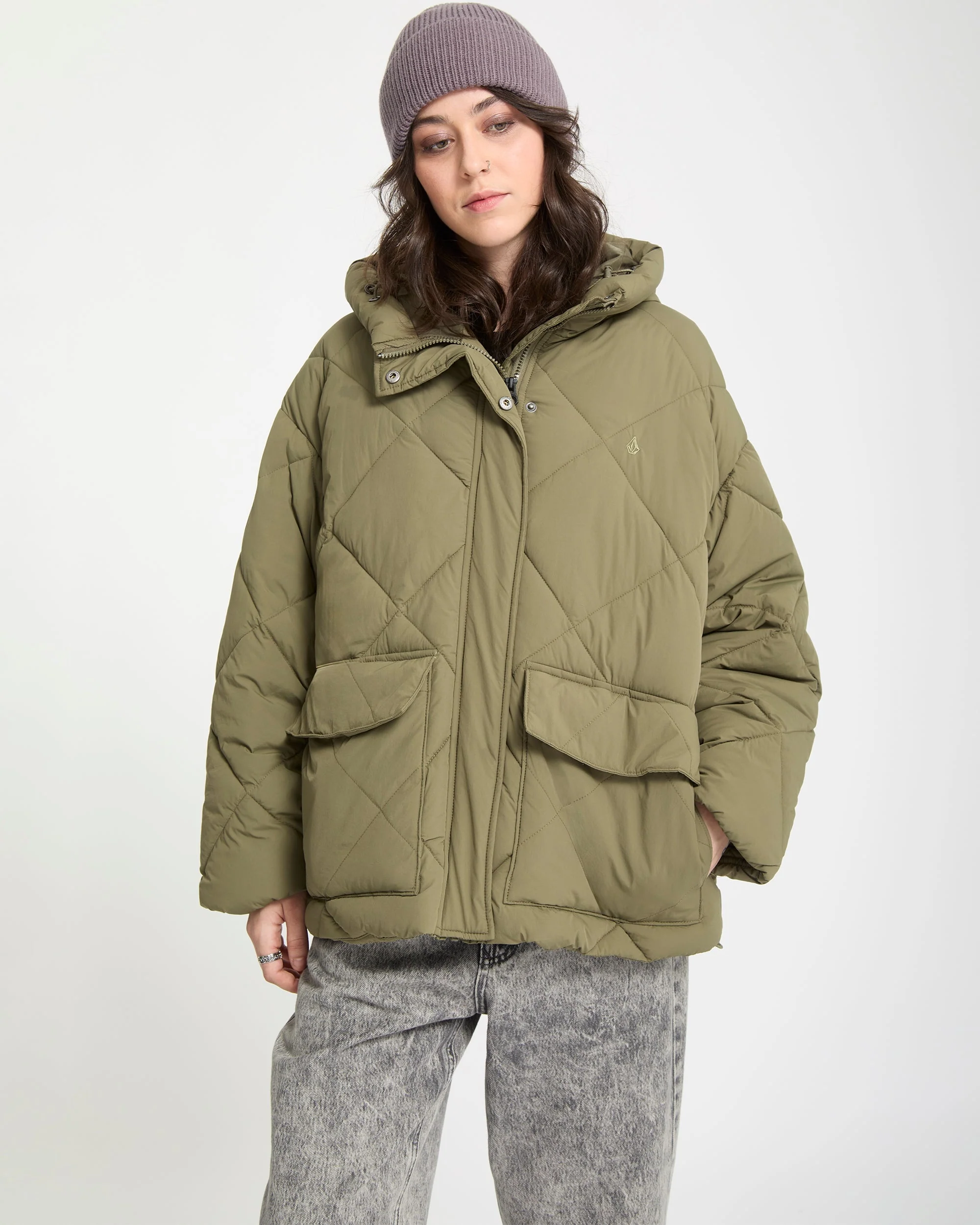 Out Of Boxy Puffer Jacke - Wintermoss - Image 6