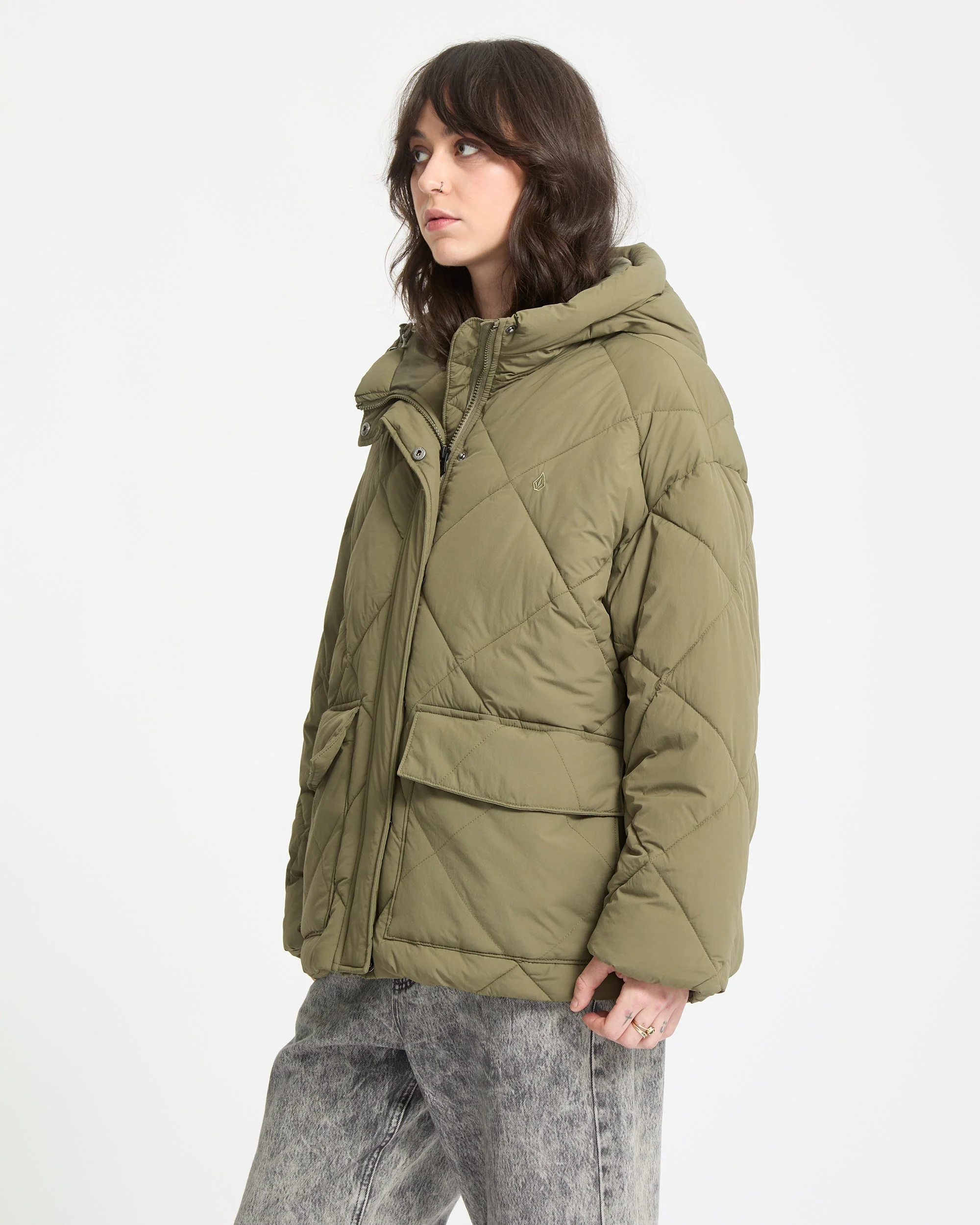 Out Of Boxy Puffer Jacke - Wintermoss - Image 7