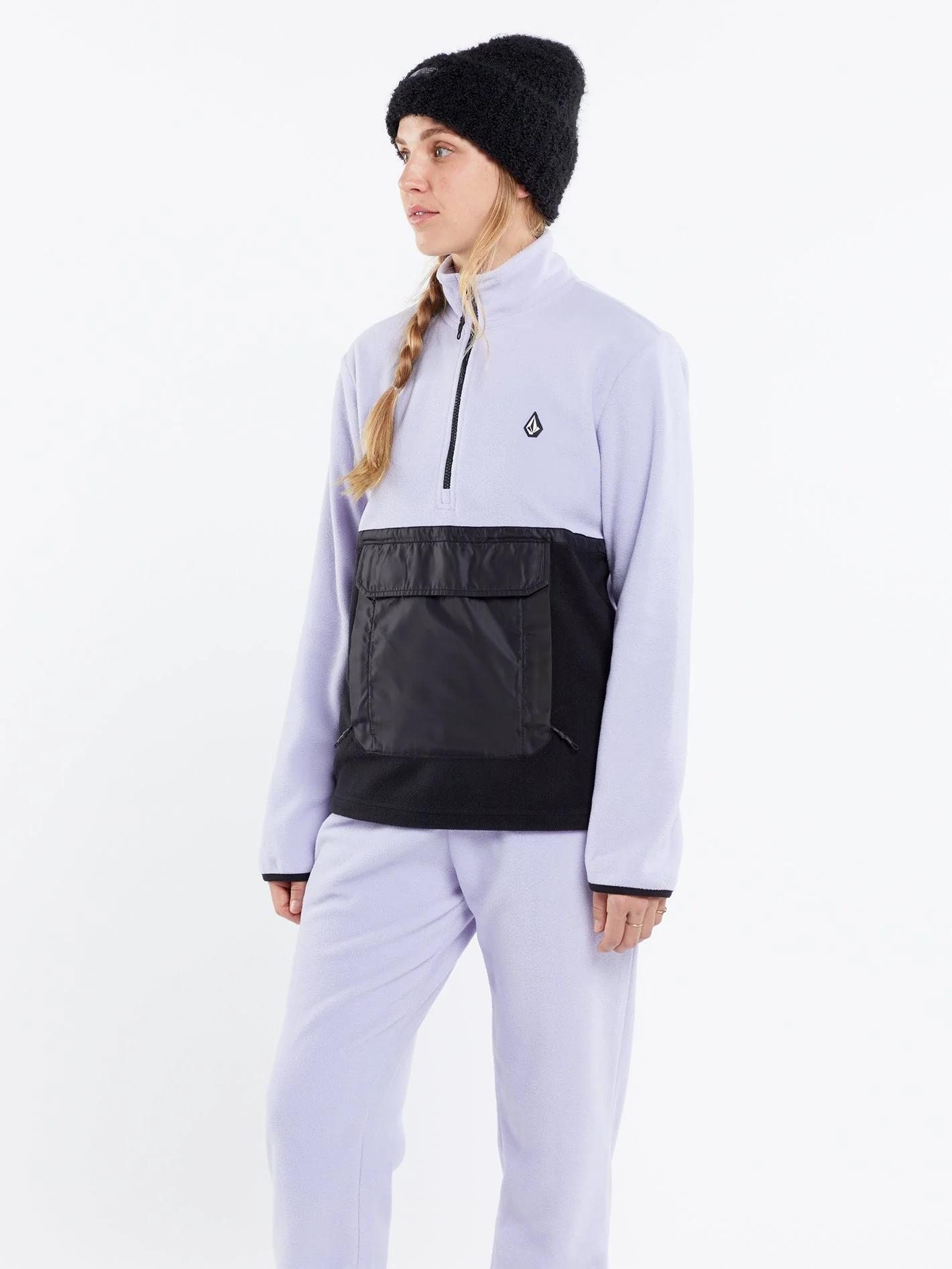 Polar Half-Zipped Sweatshirt - LILAC ASH - Image 9