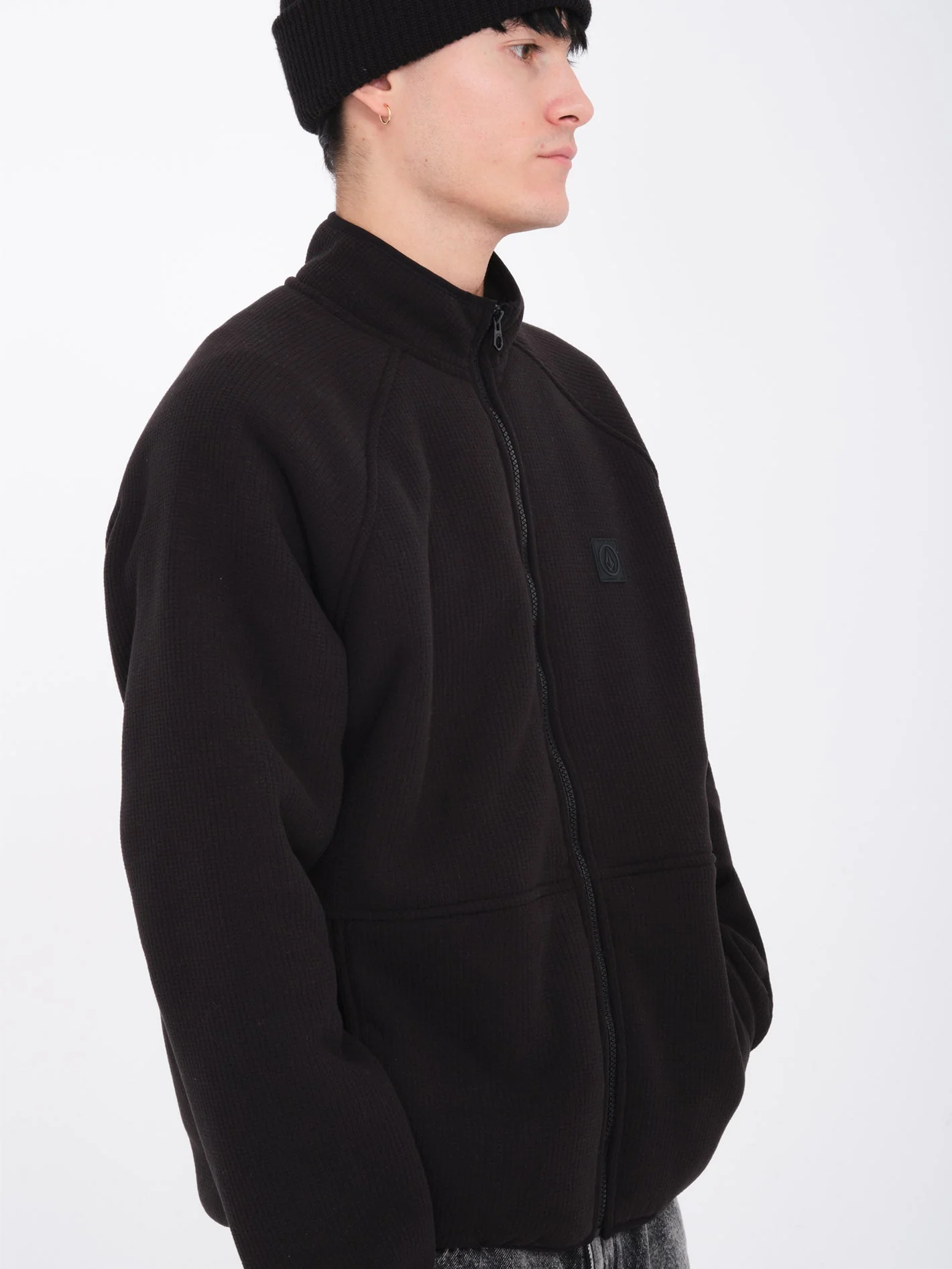 Runtime Grid Zip Sherpa Sweatshirt - BLACK - Image 7