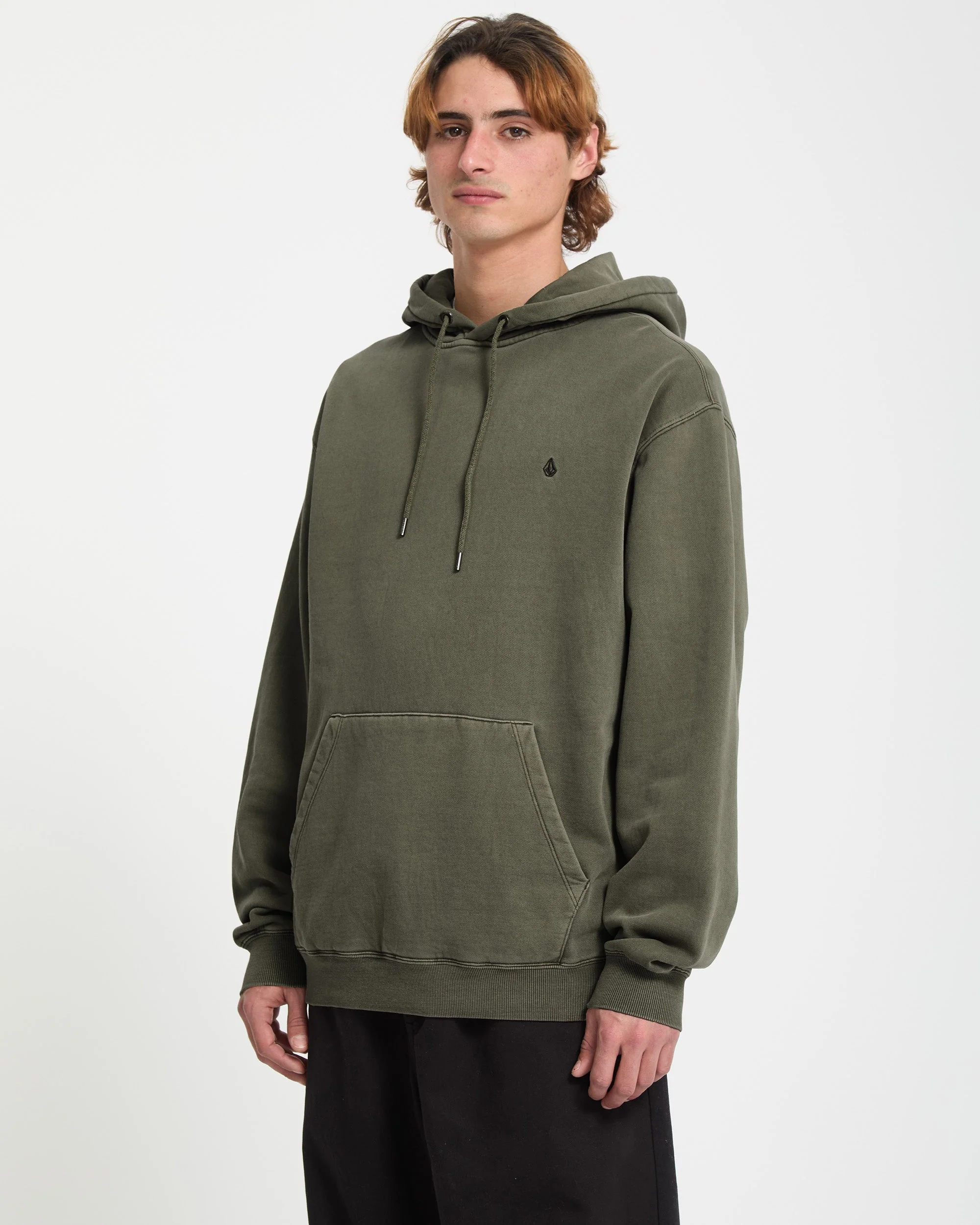 Single Stone Fleece-Hoodie - Dark Olive - Image 5