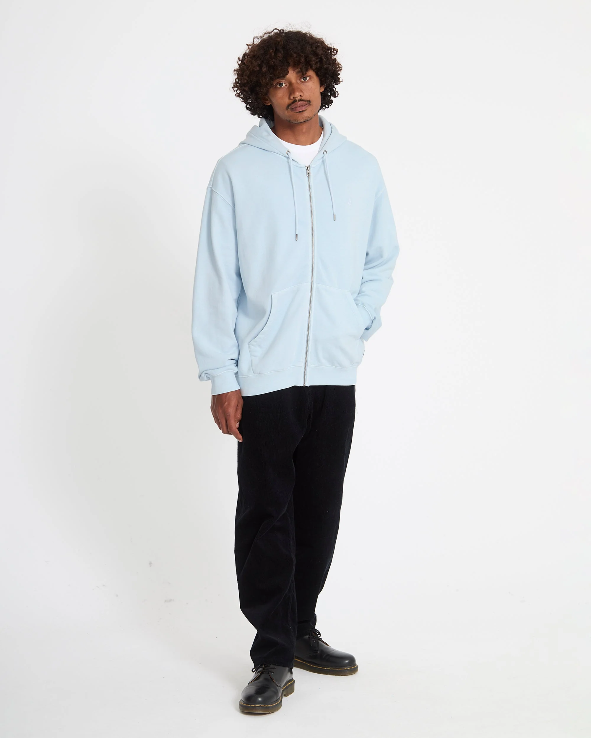 Single Stone Full Zip Hoodie - Light Blue Acid - Image 8