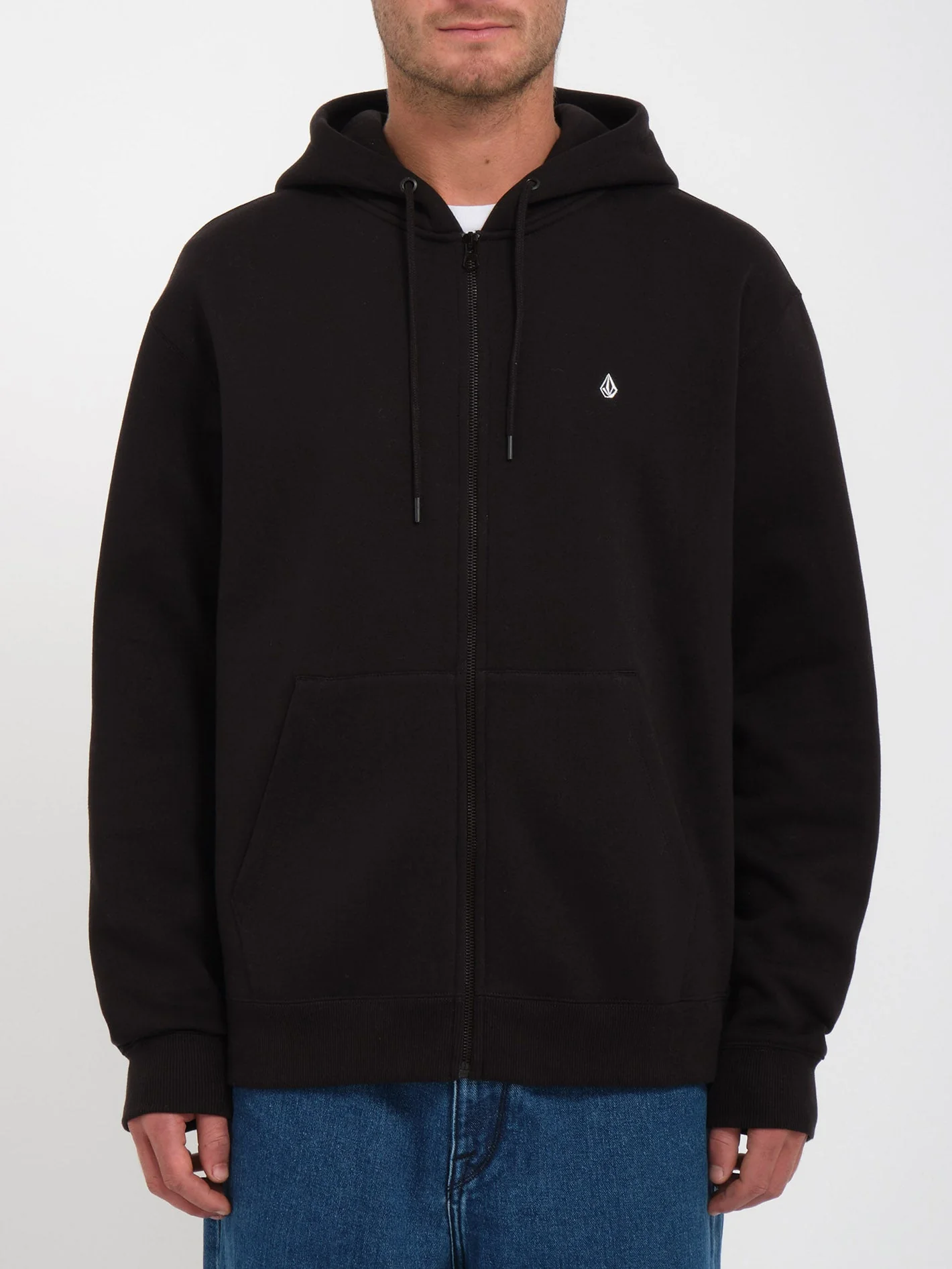 Single Stone Zip Hoodie - Black