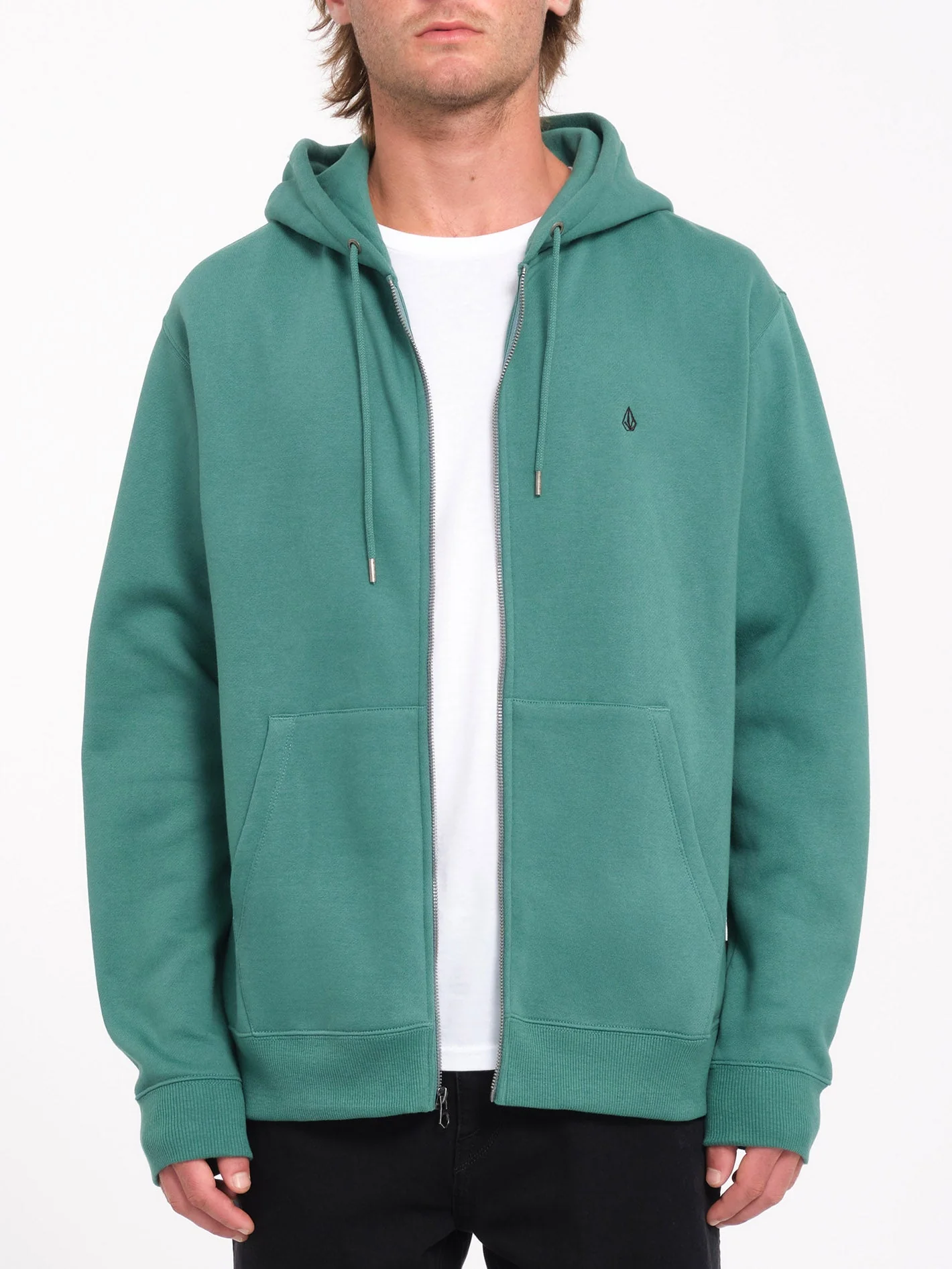 Single Stone Zip Hoodie - Sea Green - Image 4