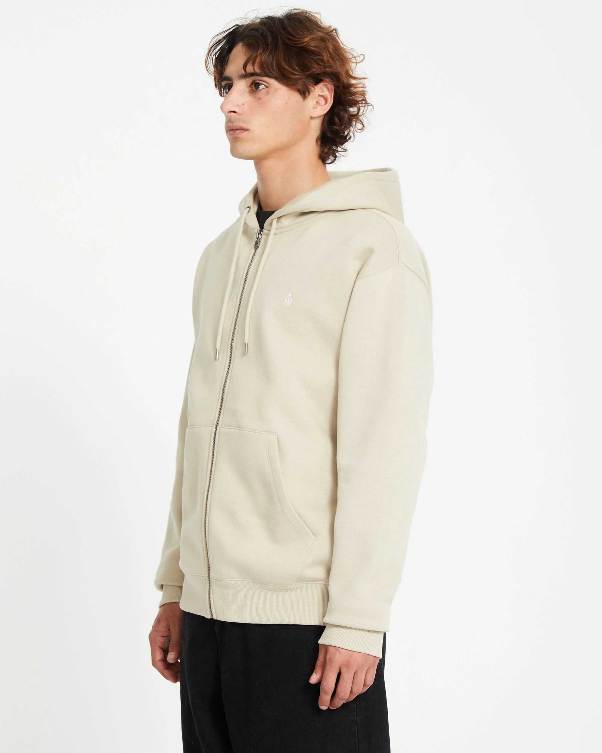 Single Stone Full Zip Kapuzenpullover - LIGHT KHAKI - Image 3