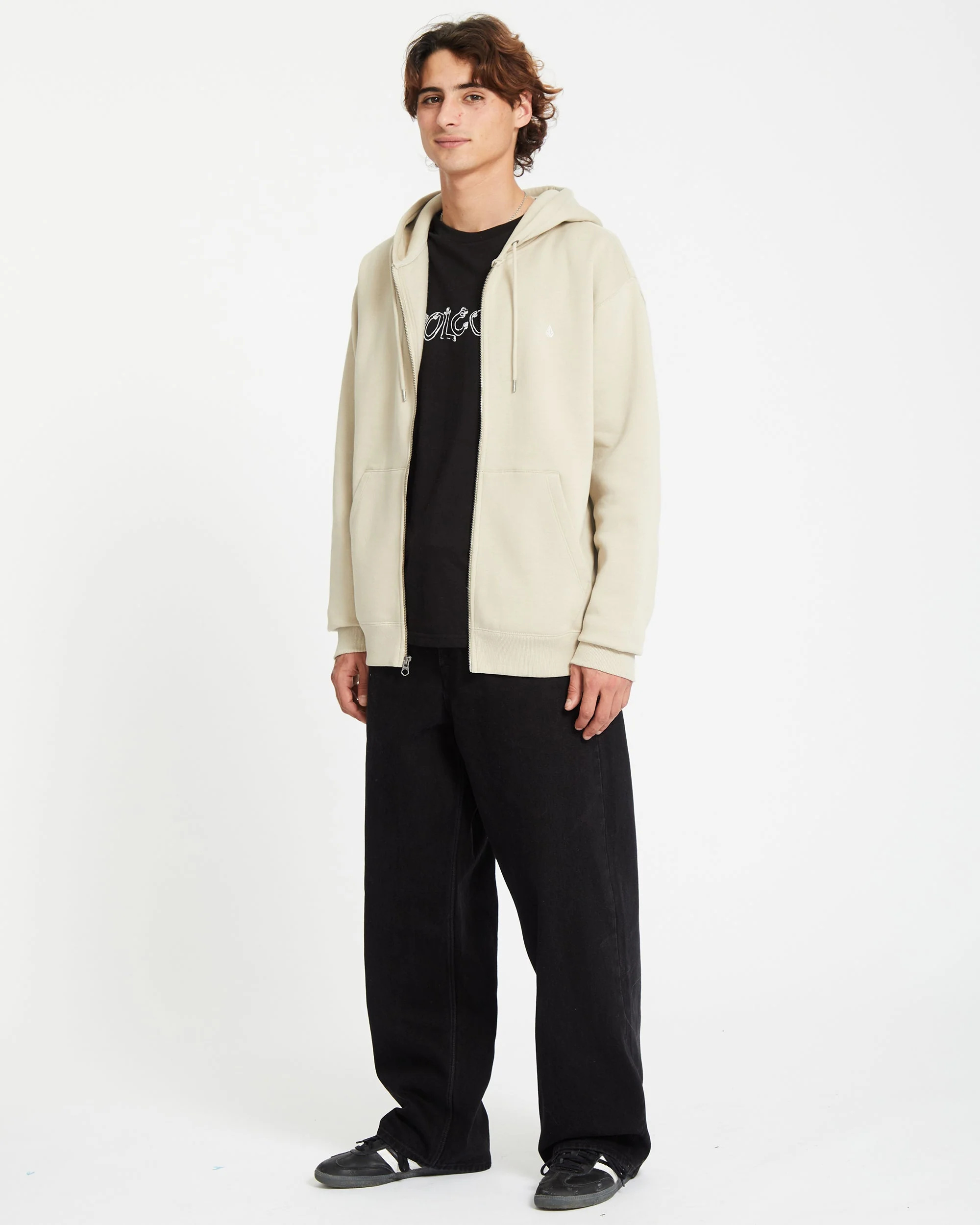 Single Stone Full Zip Kapuzenpullover - LIGHT KHAKI - Image 5