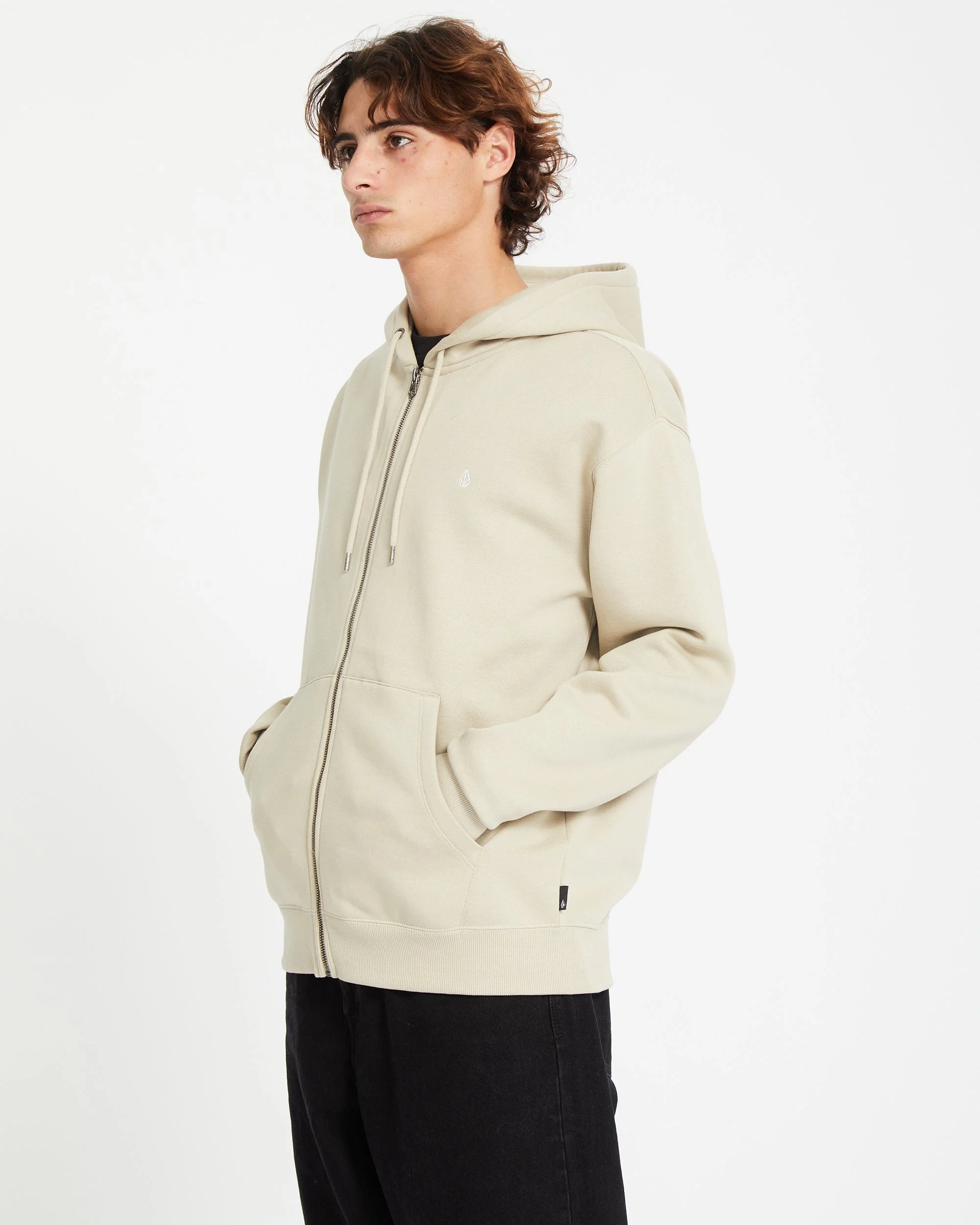Single Stone Full Zip Kapuzenpullover - LIGHT KHAKI - Image 6