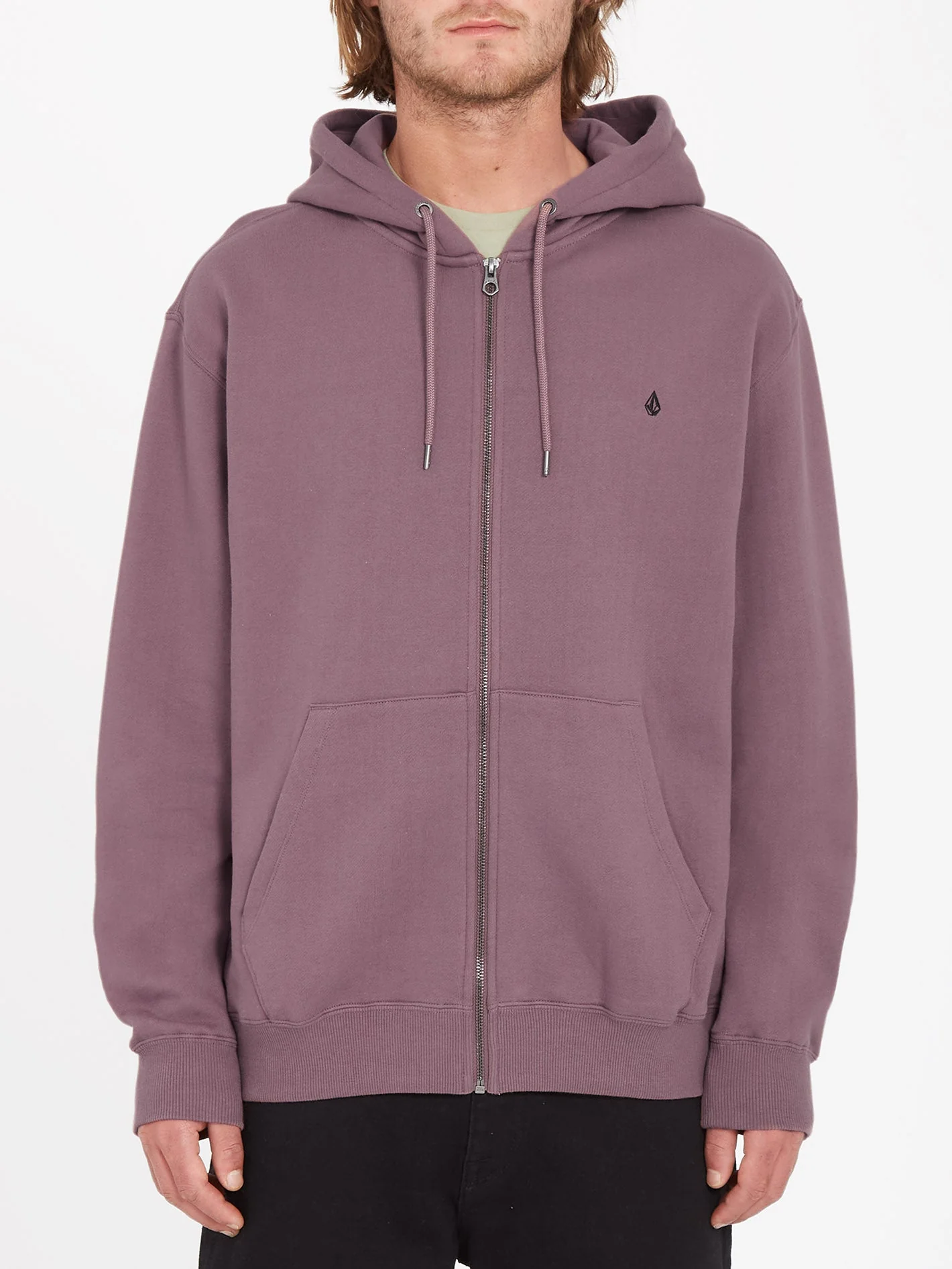 Single Stone Zip Kapuzenpullover - BORDEAUX BROWN
