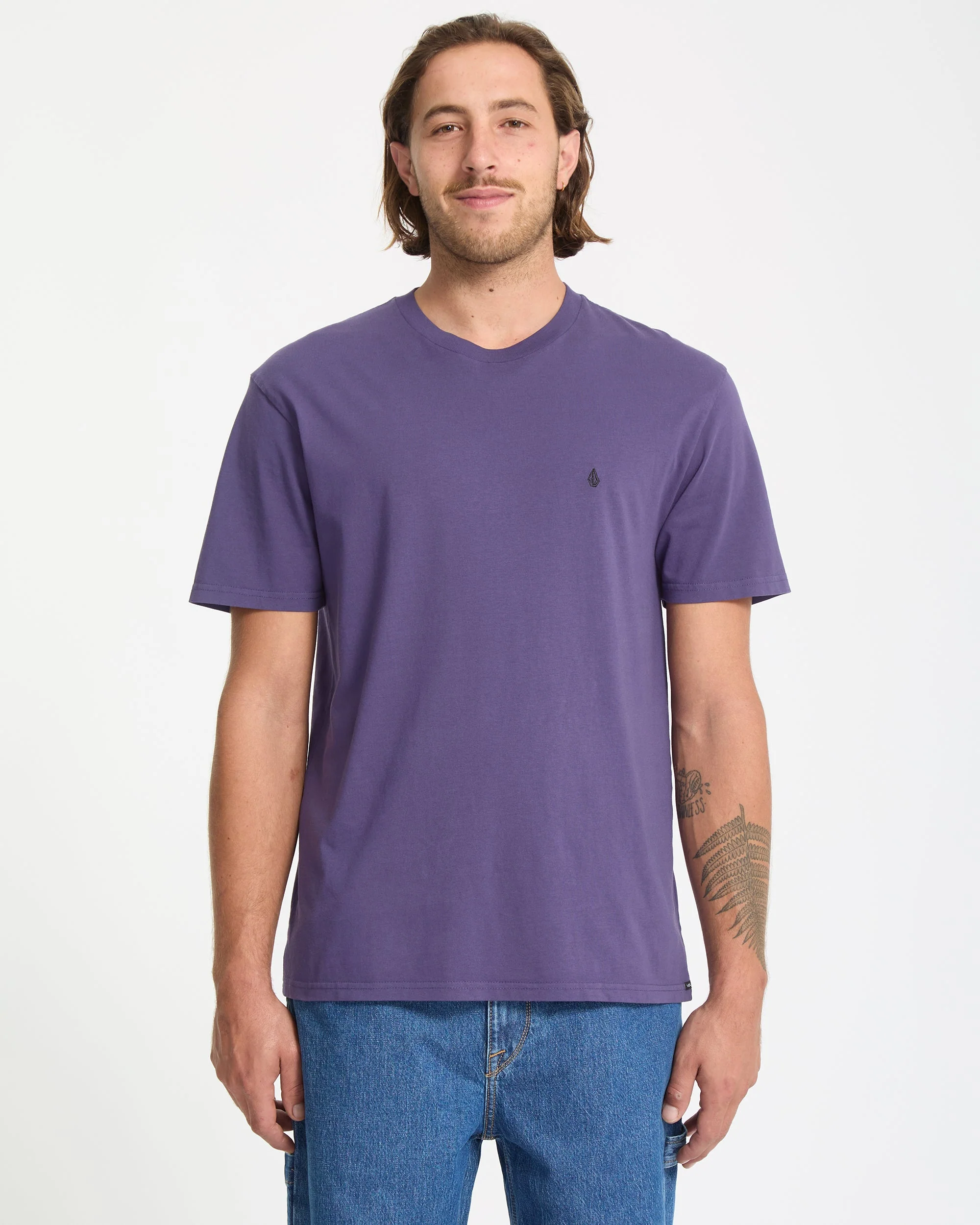 Solid Stone T-Shirt - Dark Purple - Image 2