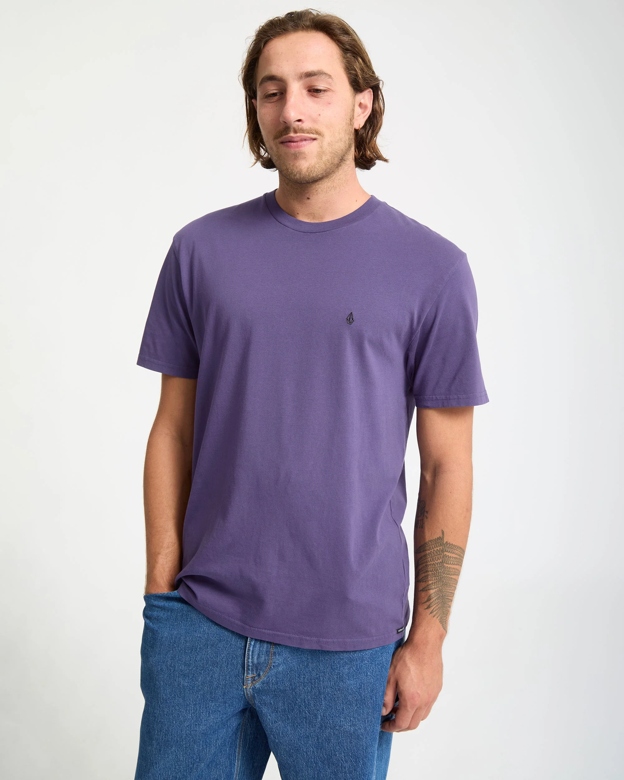 Solid Stone T-Shirt - Dark Purple - Image 5