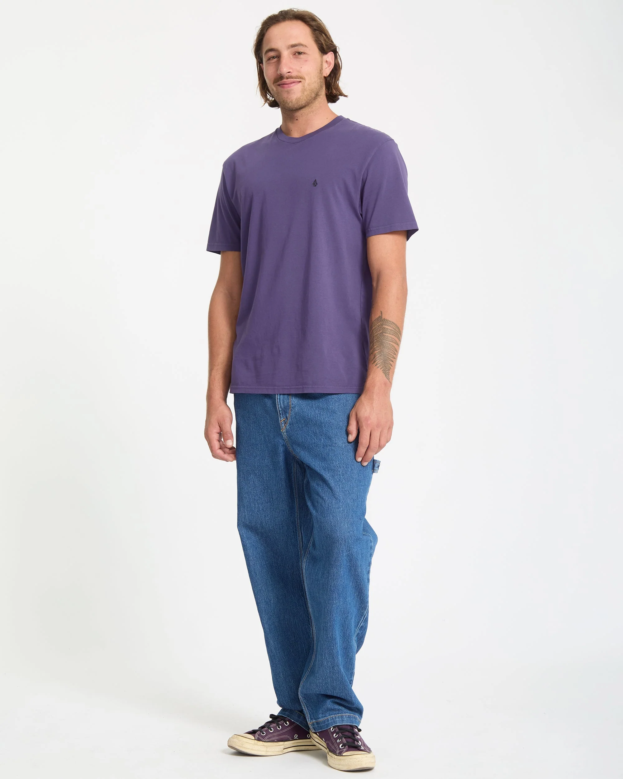 Solid Stone T-Shirt - Dark Purple - Image 6